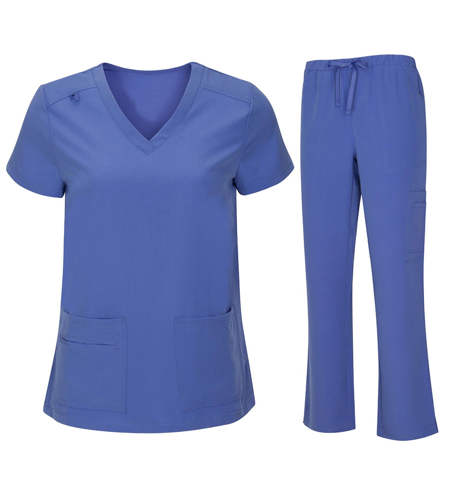 Comfortable and Durable Bahoki Essentials Scrub Set - Ideal for Nurses - Ceil Blue X-Small - Buy Online on SooperMarket.com