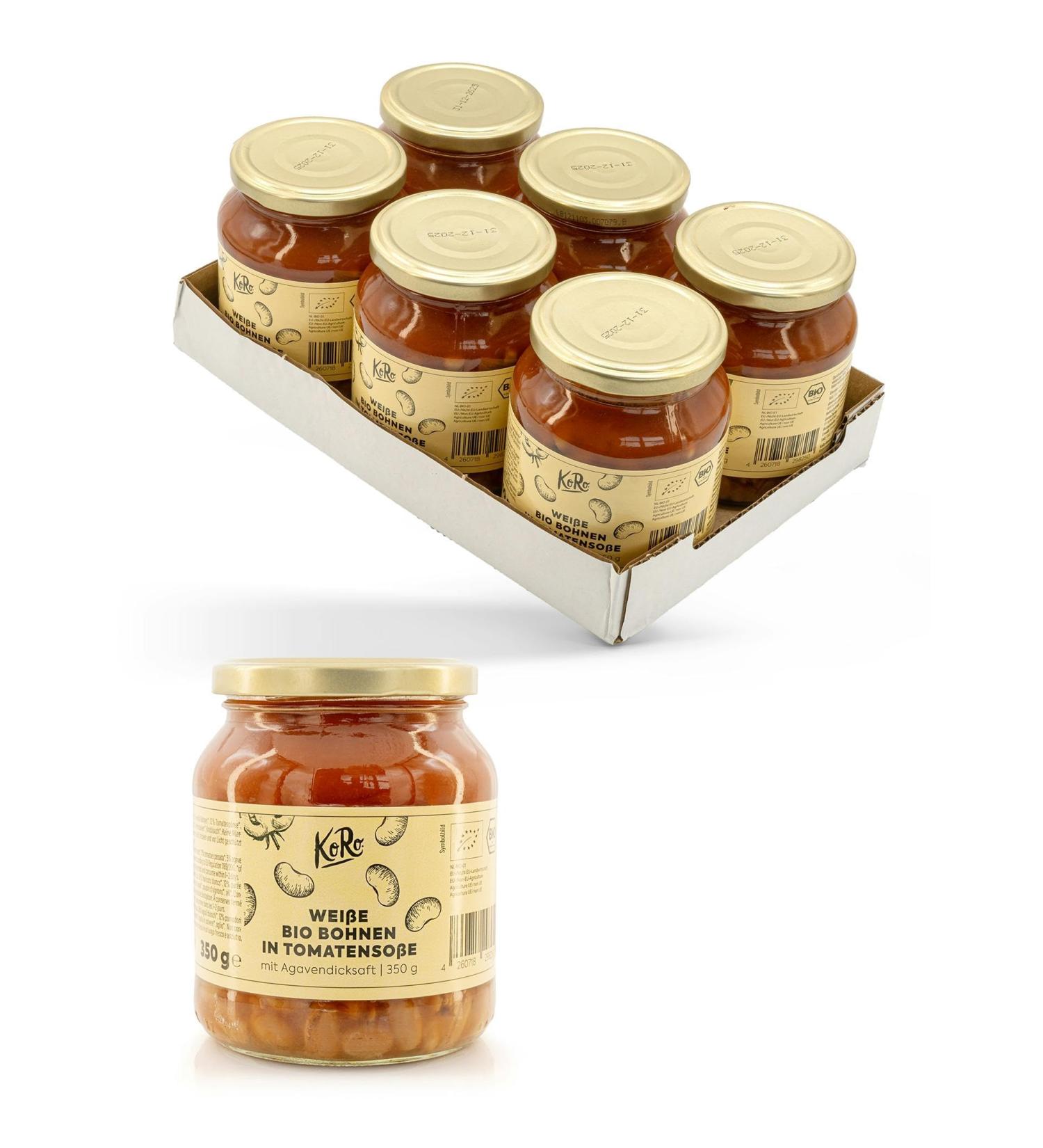 Buy KoRo Organic White Beans in Tomato Sauce - 6 x 350g | International Shipping Available - Buy Online on SooperMarket.com
