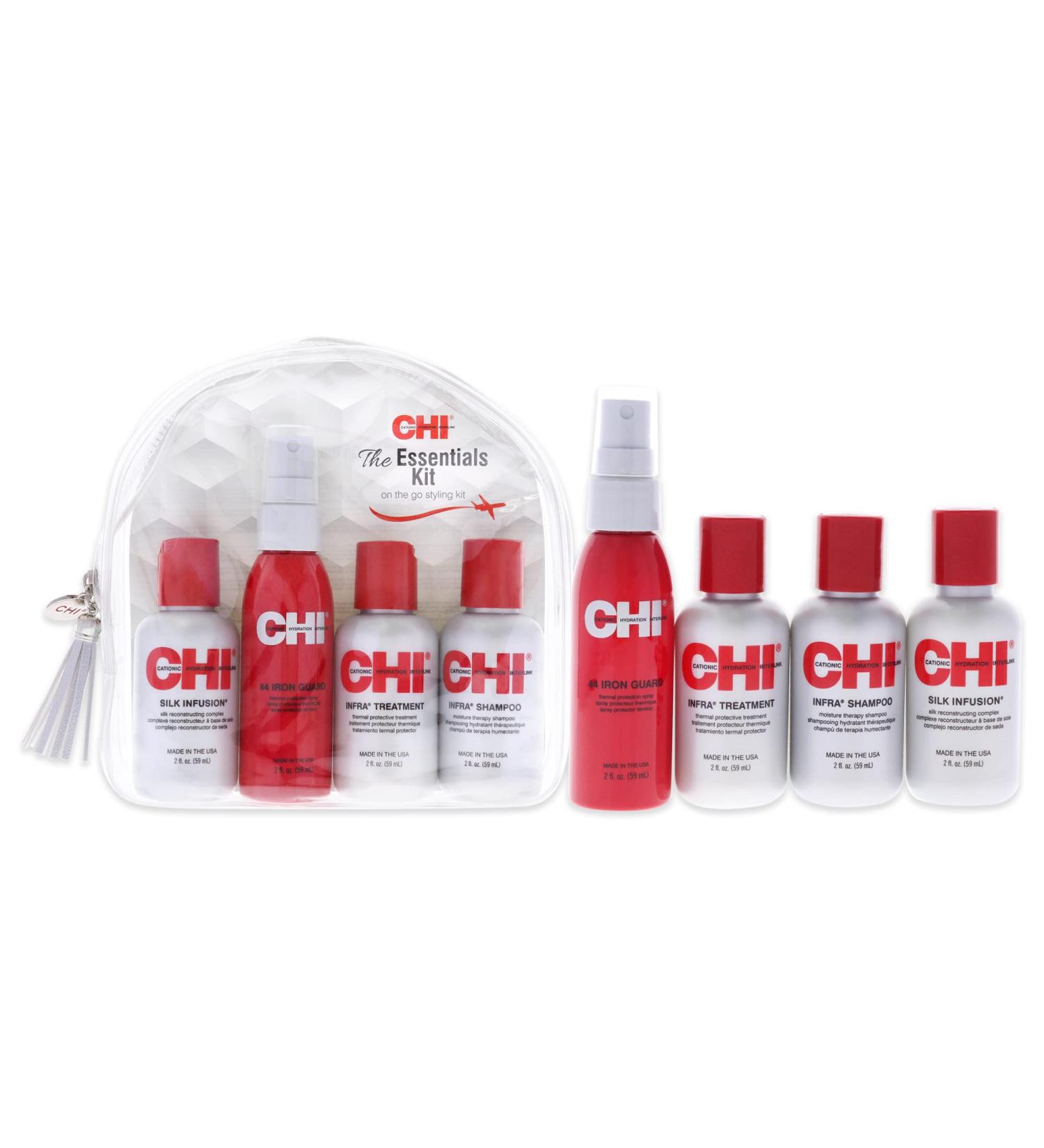 CHI Infra Essentials Kit: Shampoo, Iron Guard, Treatment & Silk Infusion - 4 Piece Set - Buy Online on SooperMarket.com