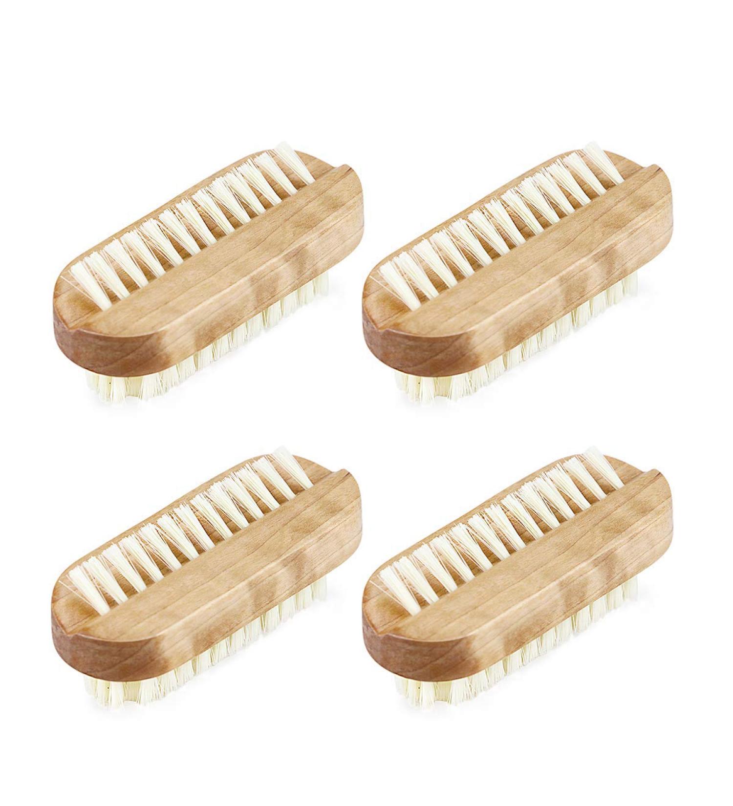 Acmer 4 Pack Wooden Nail Cleaning Brush - Double Sided Scrub Cleaner for Manicure Pedicure - Hand Scrubbing Brush for Men and Women - Buy Online on SooperMarket.com