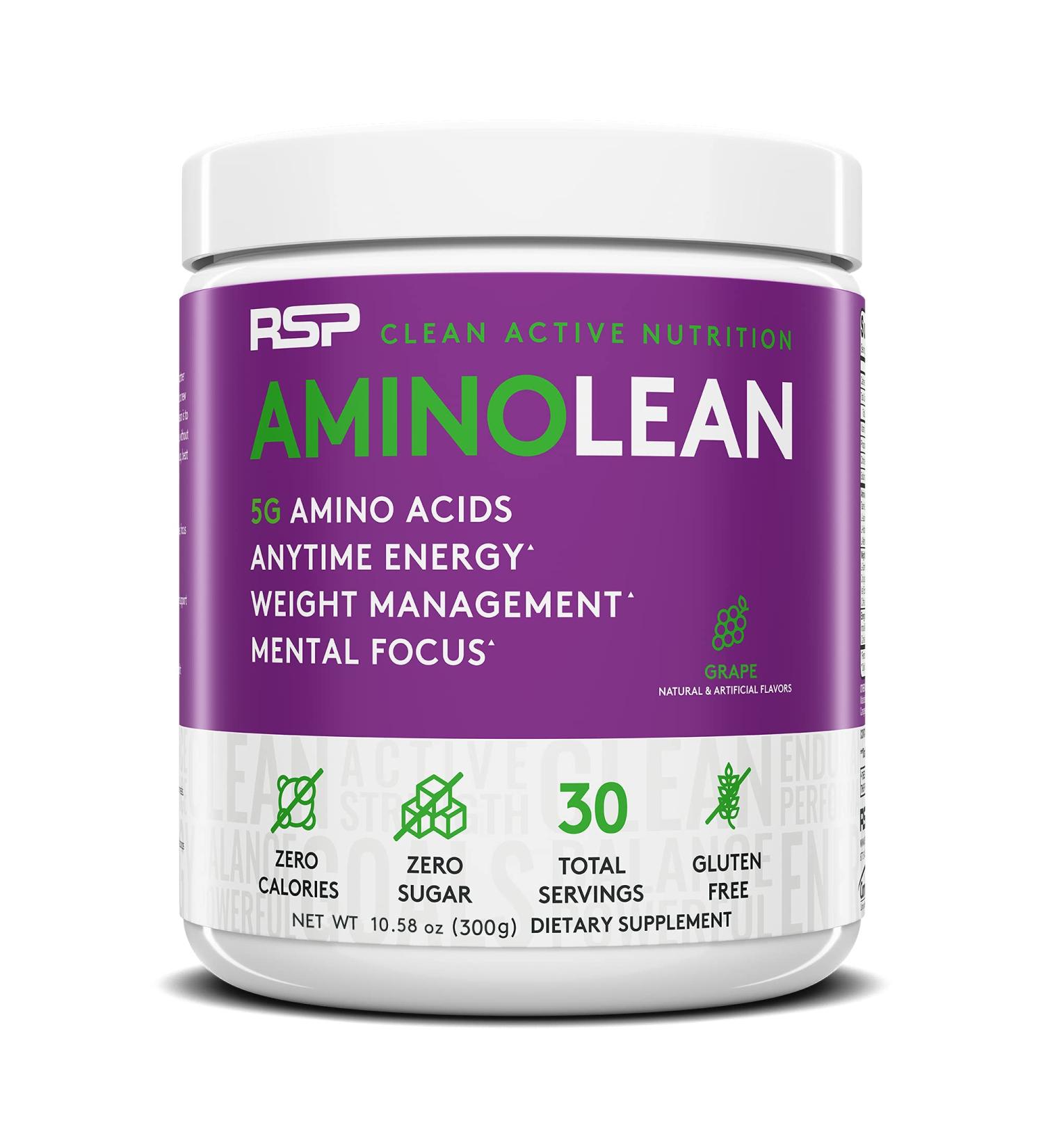 AminoLean Pre Workout Powder - Energy Boost & Weight Management with BCAA Amino Acids, Natural Caffeine - 30 Servings - Buy Online on SooperMarket.com