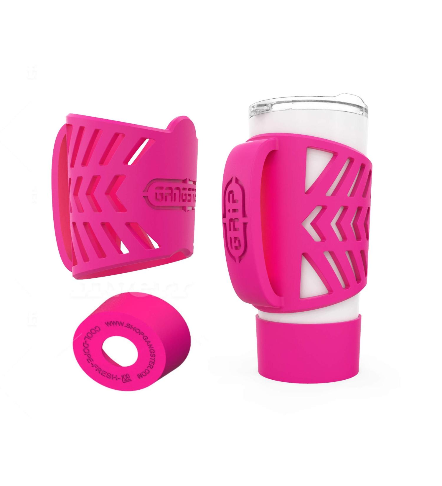 Gangster Armor Grip for 20 oz Tumblers - Silicone Handle Sleeve for Yeti, RTIC, Corkcicle Tumblers - Pink Boot Tumbler Bottom Rubber - Buy Online on SooperMarket.com