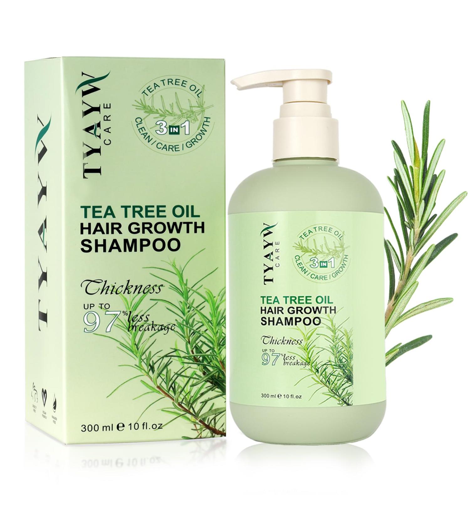 Rosemary Hair Growth Shampoo 3-in-1 | Tea Tree Mint Biotin Thickening Shampoo for Men & Women | 300ml for Hair Regrowth & Thinning Hair - Buy Online on SooperMarket.com