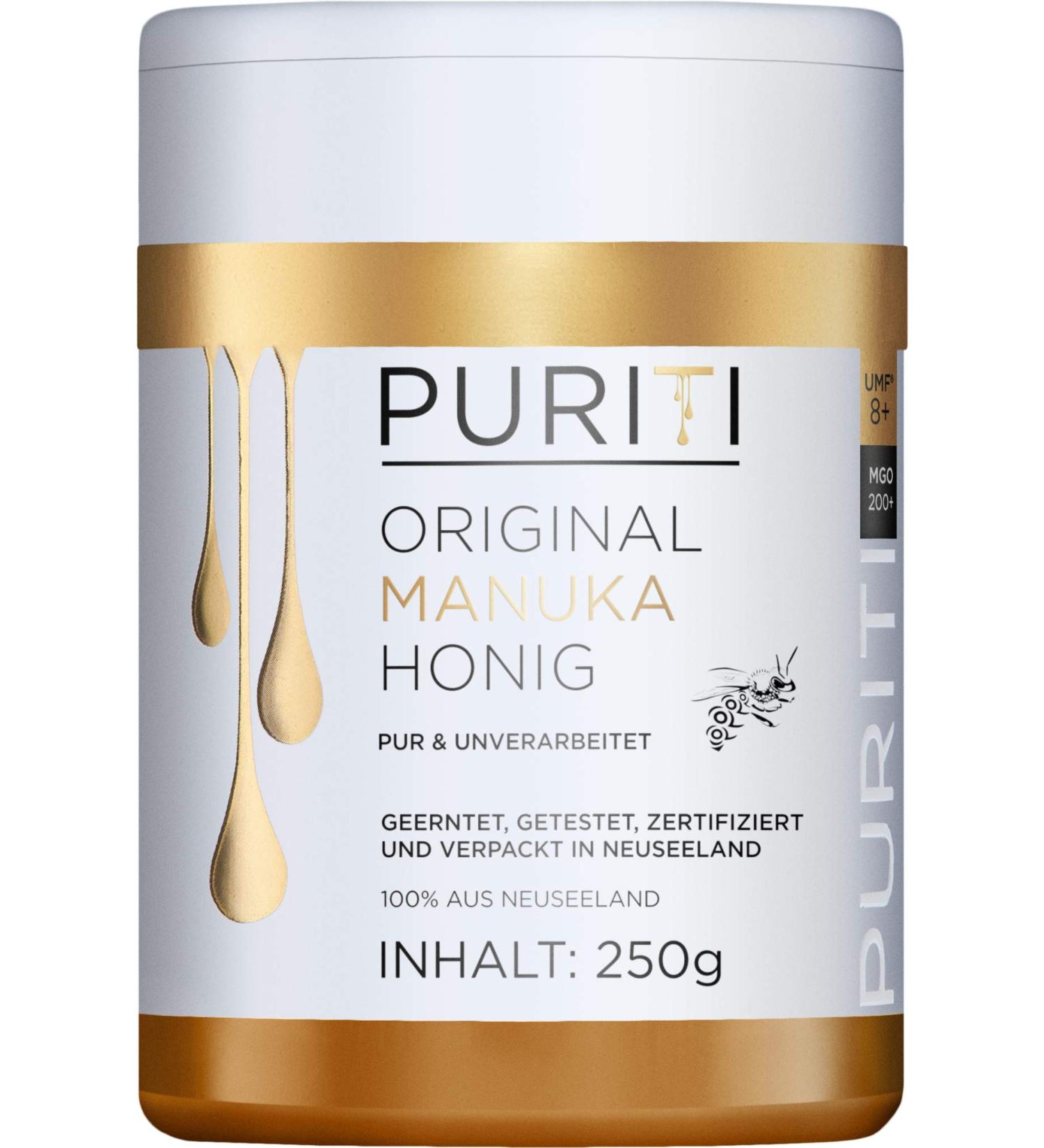 Buy PURITI Manuka Honey MGO 200+ from New Zealand 250g Pack | Premium Quality Manuka Honey for Health & Wellness - Buy Online on SooperMarket.com