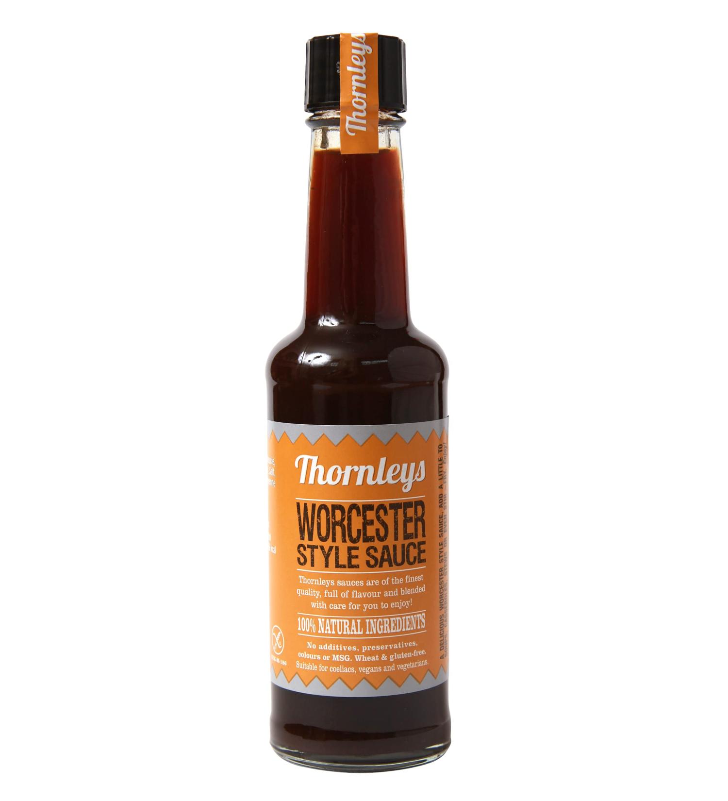 Thornleys Worcester Style Sauce | 1 Bottle x 150ml | No Additives Preservatives Colours MSG Wheat or Gluten | Suitable for Vegans | Ideal to Add to Soups Casseroles Stews and More 150 ml (Pack of 1) - Buy Online on SooperMarket.com