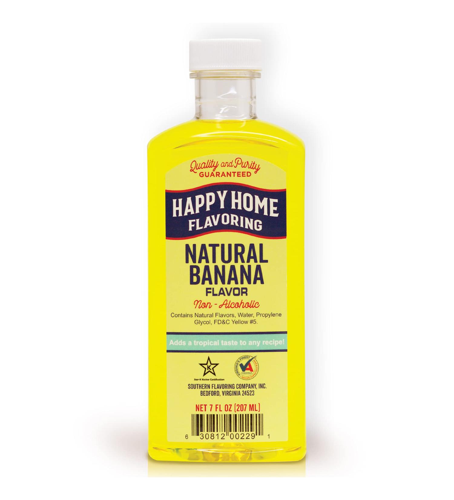 Happy Home Natural Banana Flavoring 7oz - Non-alcoholic & Certified Kosher - Buy Online on SooperMarket.com
