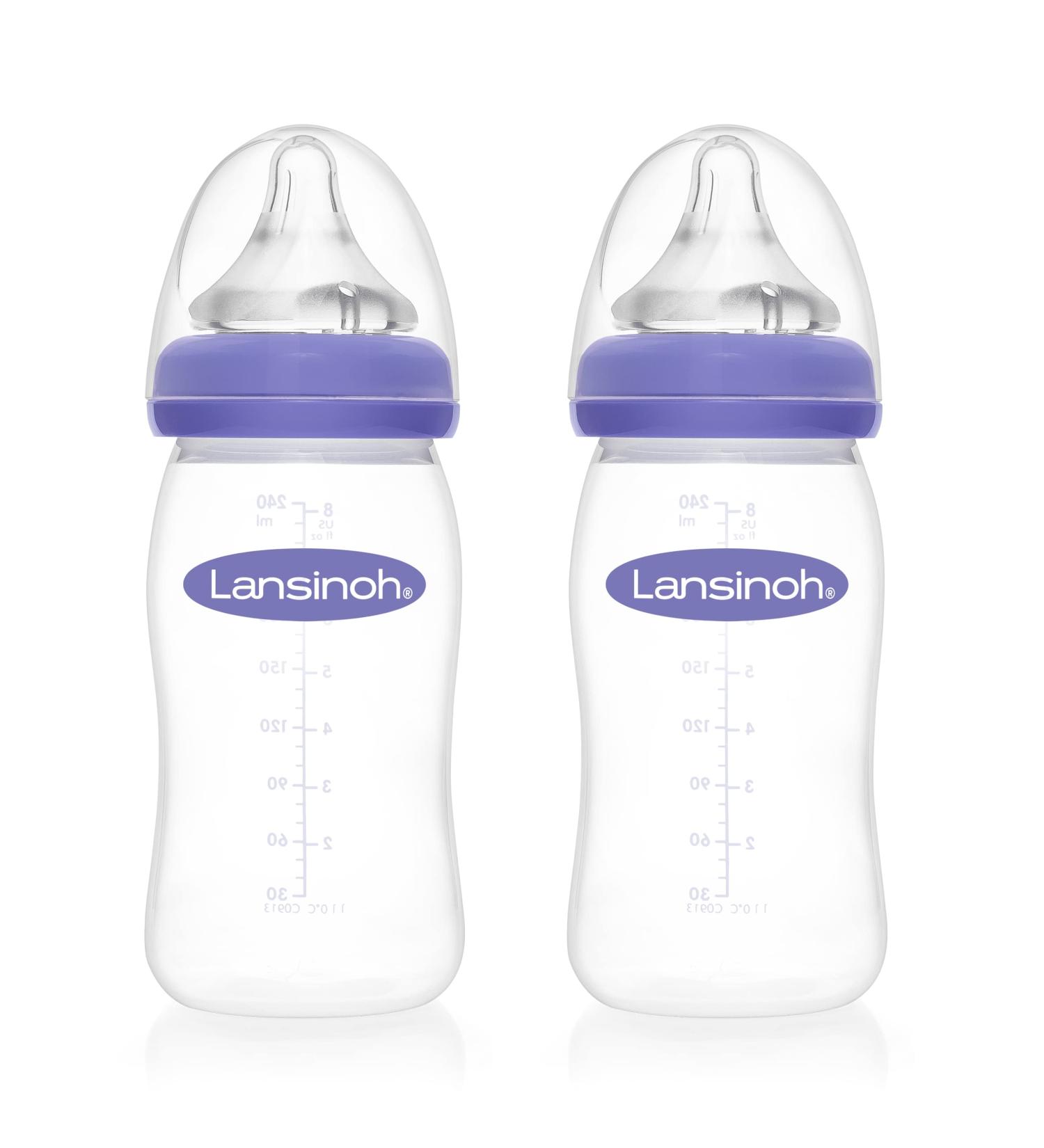 Lansinoh Baby Bottle with NaturalWave Teat Size M - 2 x 240 ml Double Pack | Perfect for International Shipping - Buy Online on SooperMarket.com