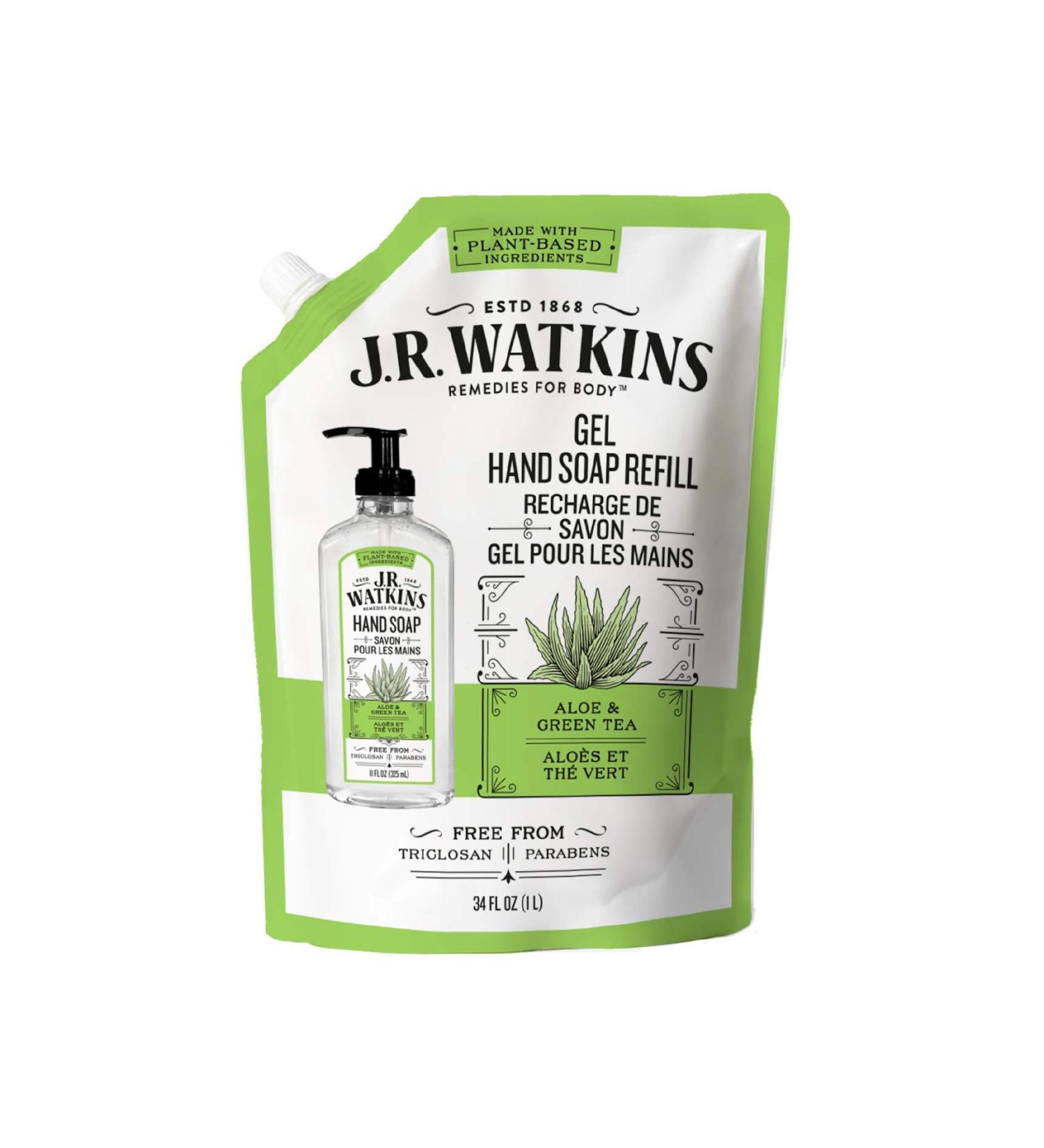 J.R. Watkins Aloe and Green Tea Hand Soap Refill - 34 fl oz - Buy Online on SooperMarket.com