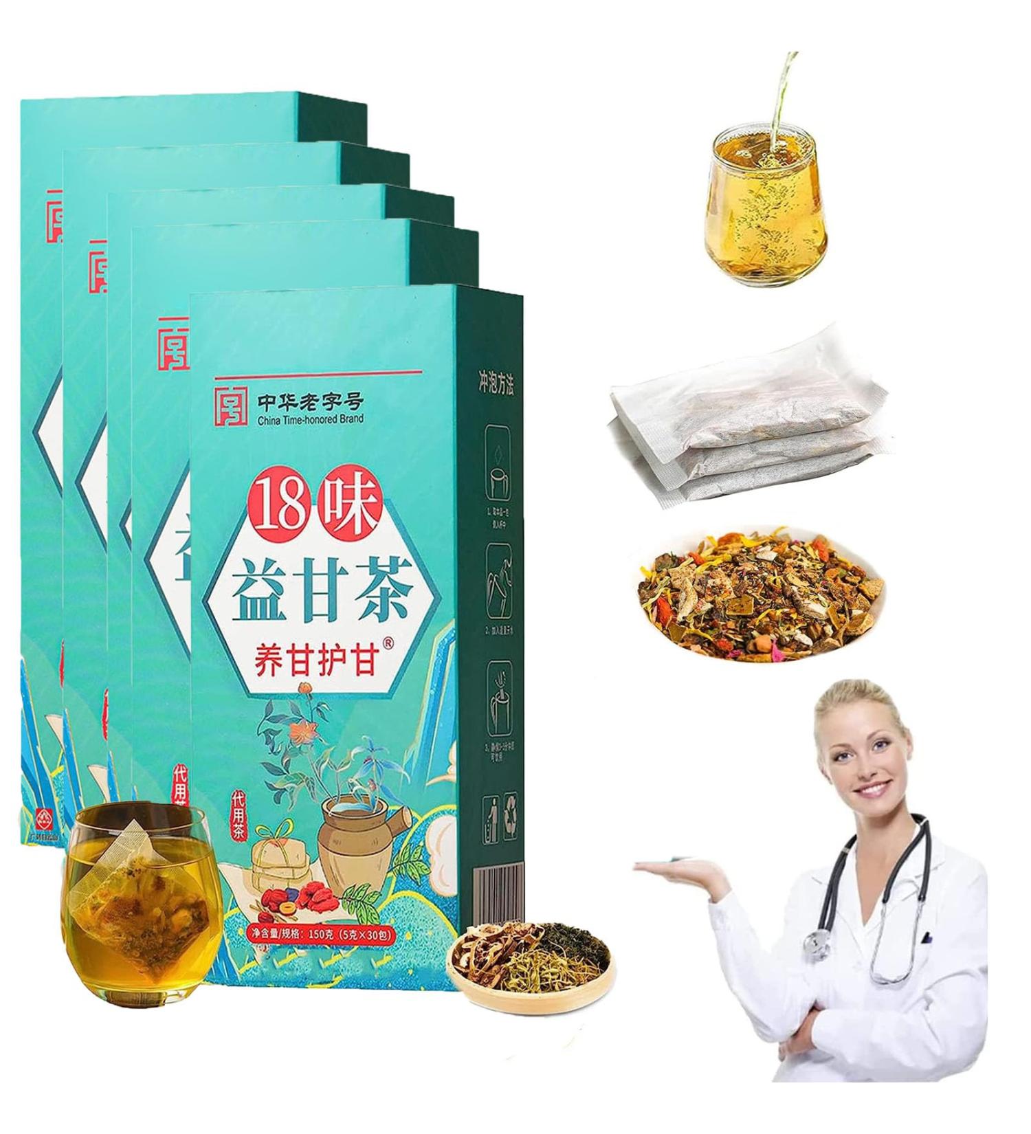 18 Flavors Liver Care Tea - 18 Flavors Of Liver Protection Tea Nourish The Liver And Protect The Liver Chinese Nourishing Liver Tea Health Preserving Tea For All People. (5 Box) - Buy Online on SooperMarket.com