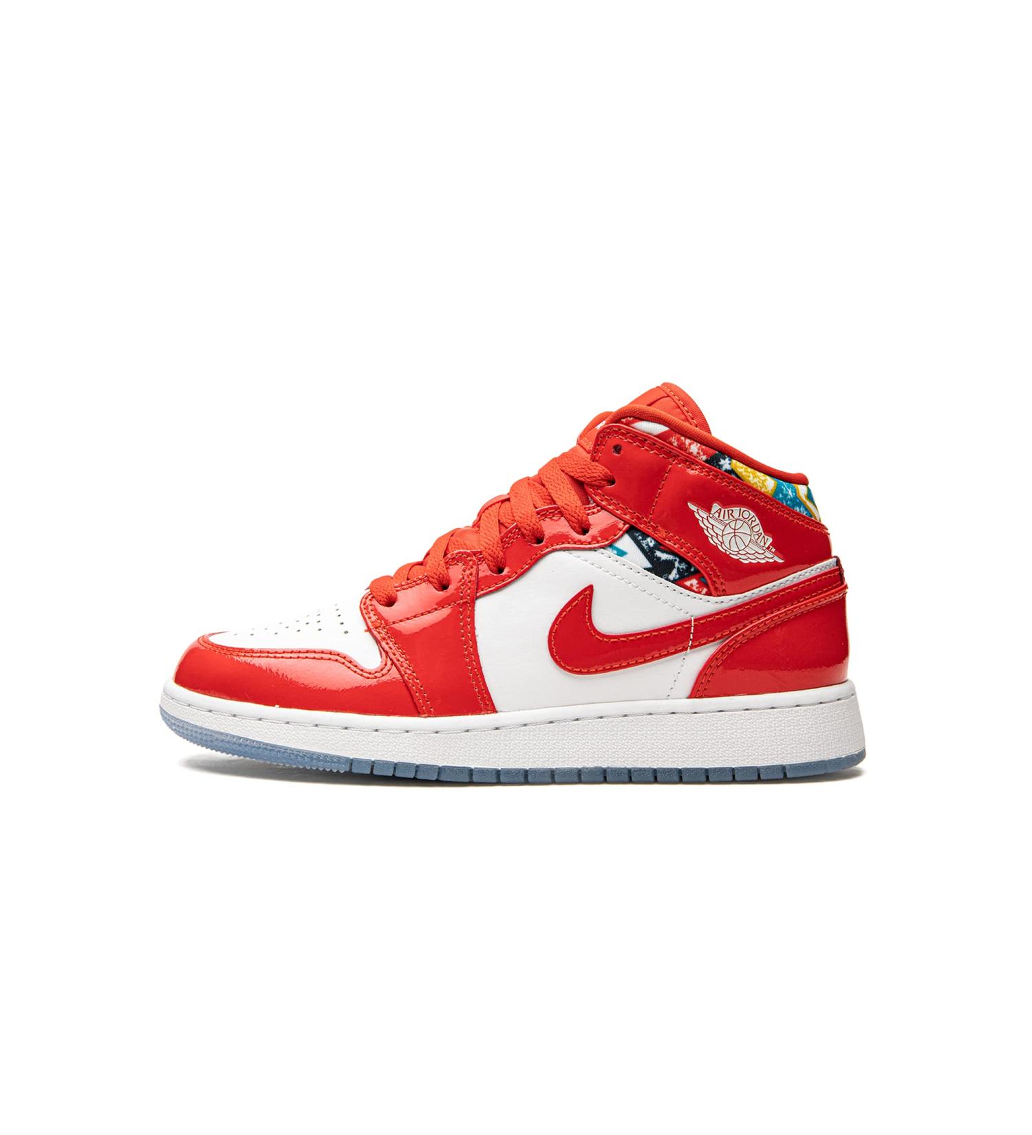 Nike Jordan Youth AIR Jordan 1 MID SE GS DC7248 600 Barcelona Sweater Red Patent - Size 5.5Y Chile Red/White-pollen - 5.5 Big Kid - Buy Now - Buy Online on SooperMarket.com