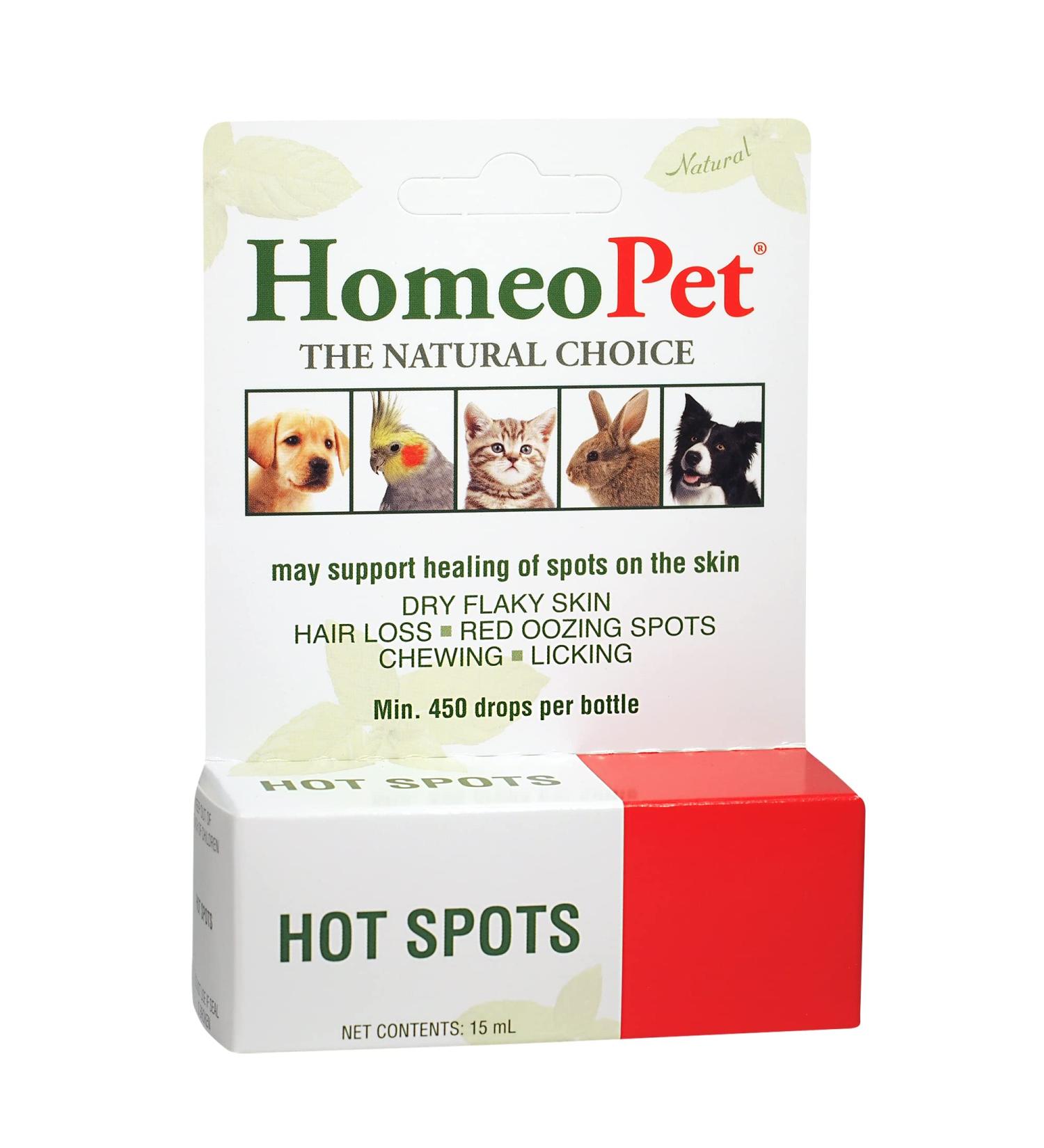 HomeoPet Hot Spots 15ml: Soothing Relief for Pets' Skin Irritations - Buy Online on SooperMarket.com