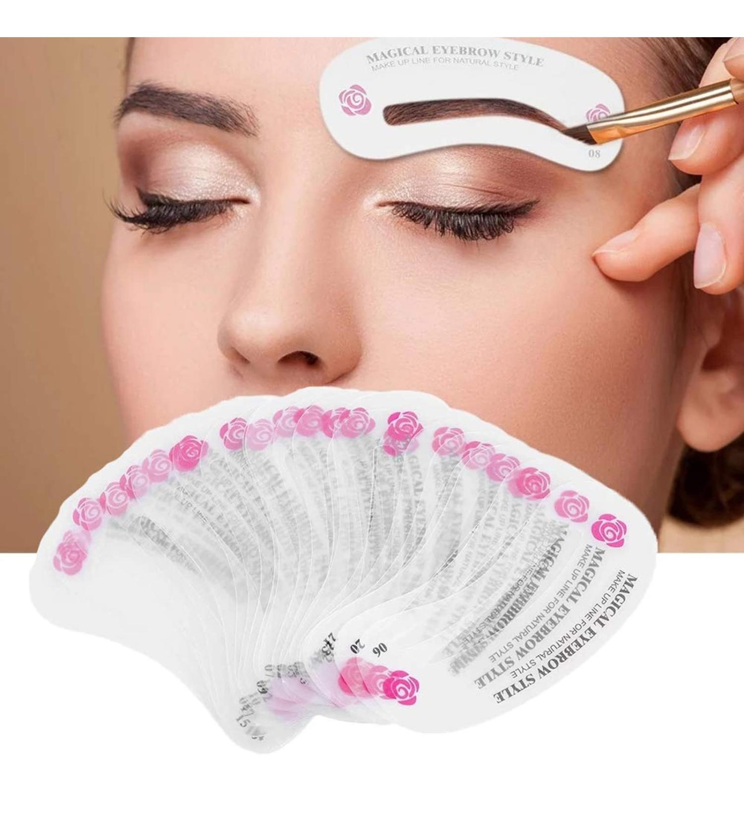 Kalolary 24 PCS Eyebrow Shaping Stencils Kit - DIY Eyebrow Grooming Templates for Perfect Shaping - Buy Online on SooperMarket.com
