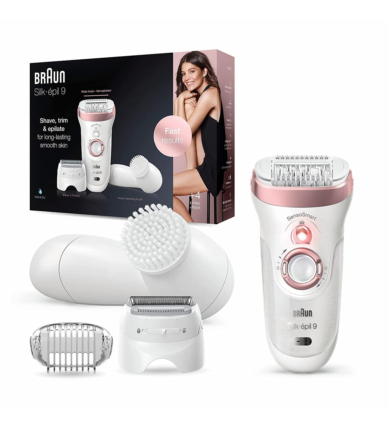 Braun Silk- pil 9-880: 4-in-1 Facial Hair Removal, Shaver, Trimmer & Cleansing Brush Kit - Buy Online on SooperMarket.com