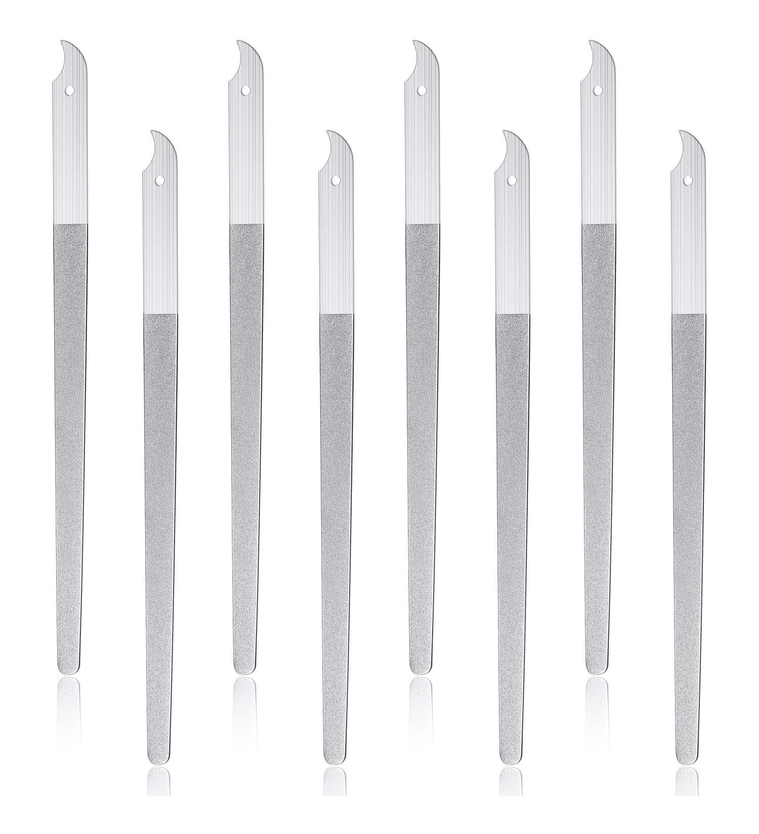 8 Pack Stainless Steel Diamond Nail File Set - Double Sided Metal Buffer for Fingernails and Toenails - Manicure Pedicure Tools for Salon and Home - 8 Inches - Buy Online on SooperMarket.com