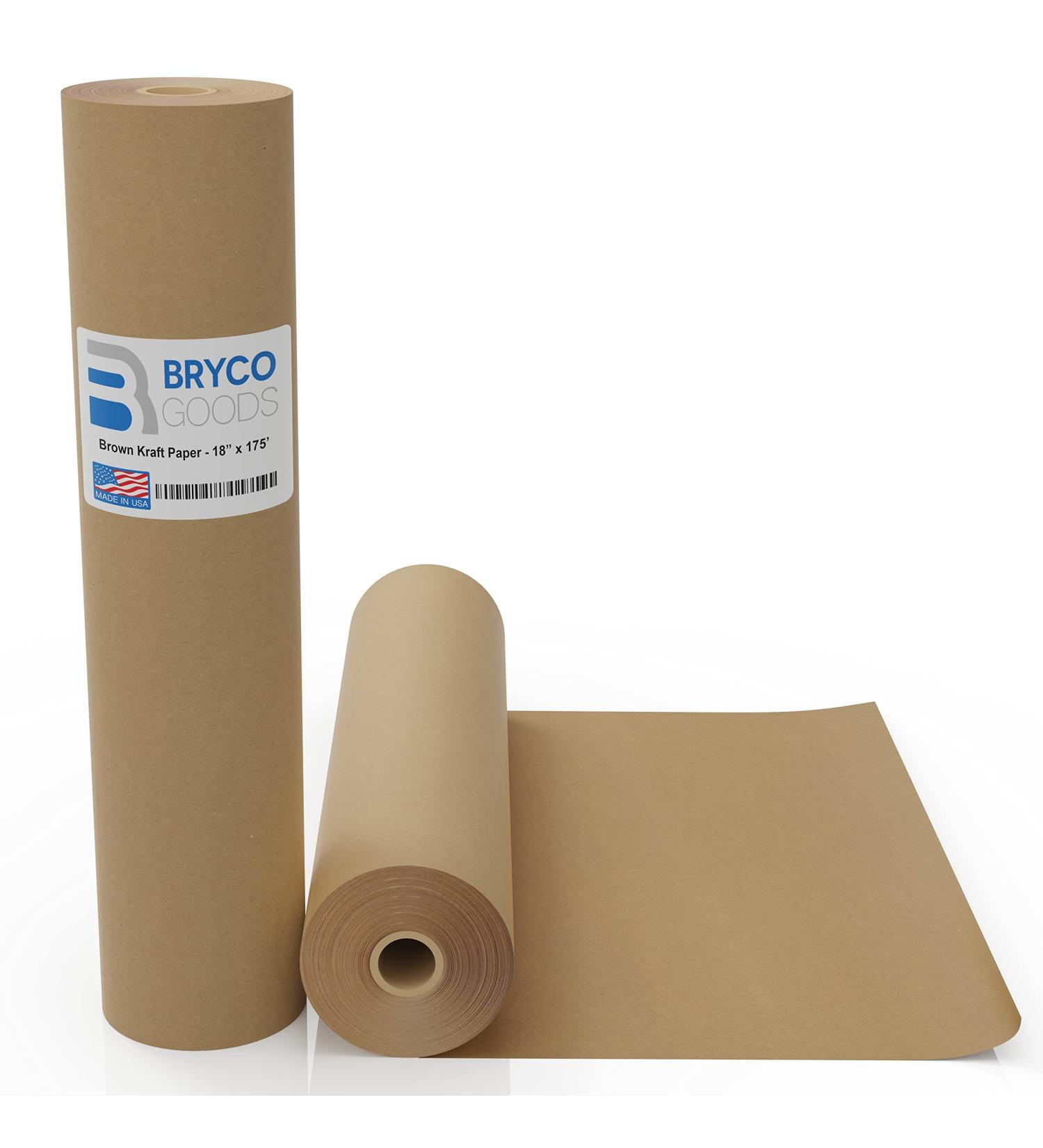 Brown Jumbo Kraft Paper Roll - 18" x 2100" (175') Made in The USA - Ideal for Packing  Moving  Gift Wrapping  Postal  Shipping  Parcel  Wall Art  Crafts  Bulletin Boards  Floor Covering  Table Runner - Buy Online on SooperMarket.com