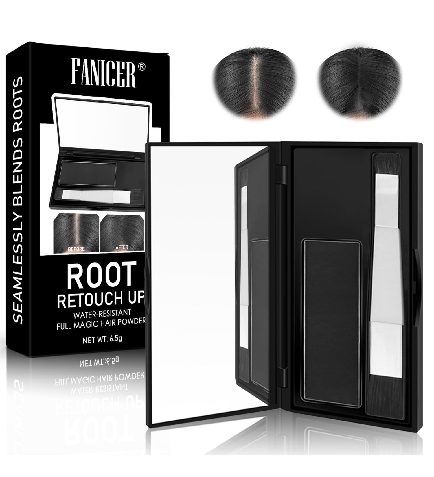 Root Cover Up Black Hairline Powder Root Touch Up Powder Hide Your Grey Roots and Bald Spots Quickly and Easily Root Cover Up Hair Toppers for Women & Men Hair Fibers for Thinning Hair 6.5g - Buy Online on SooperMarket.com