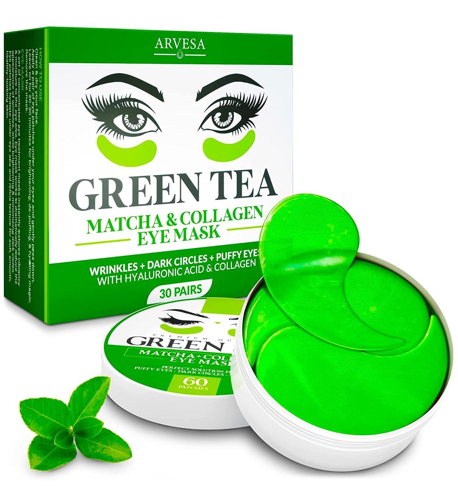 Puffy Eyes & Dark Circles Under Eye Mask with Collagen & Green Tea - Anti-Aging Treatment for Wrinkles, Puffiness & Bags - Buy Online on SooperMarket.com