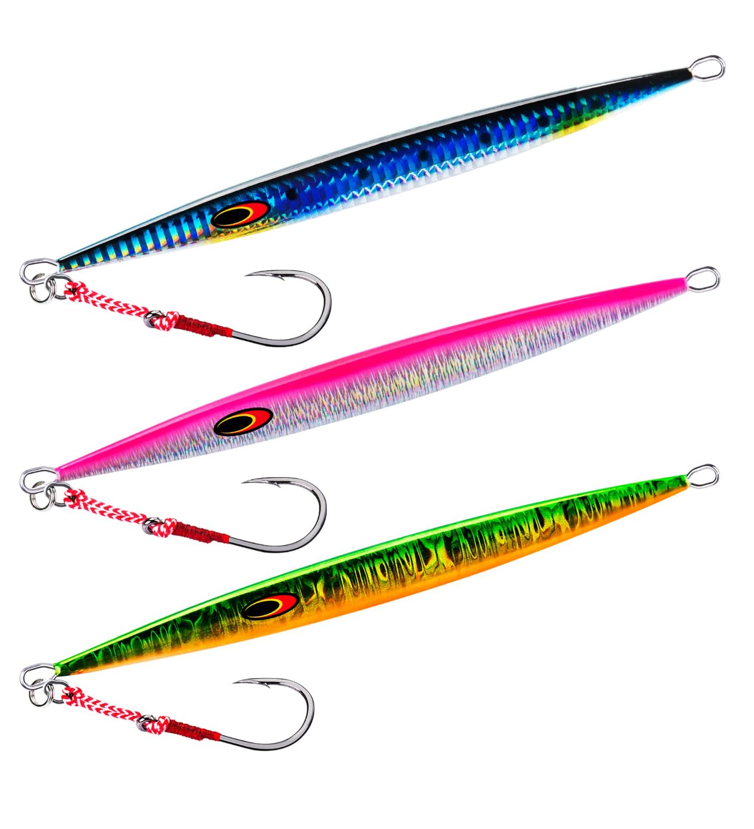 Goture Saltwater Jigs Vertical Slow Pitch with Glow Stick Lead - 3Pcs Set for Tuna Salmon Fishing - 80g-250g Options - Ideal Gift for Men - Buy Online on SooperMarket.com
