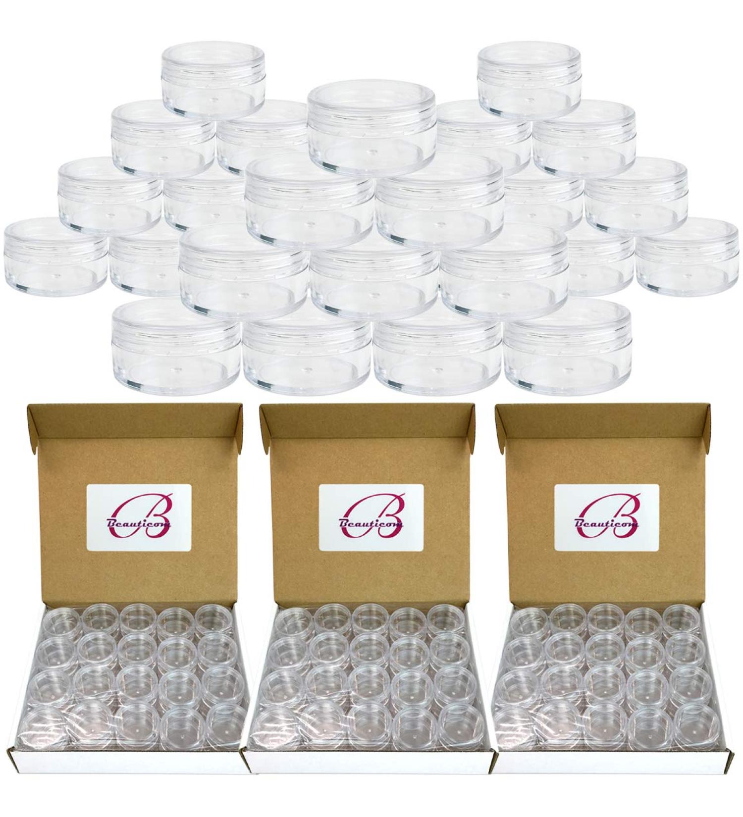 Beauticom 10G/10ML Clear Jars - 300 Pack Screw Cap Lids for Jewelry Paints & Craft Supplies - BPA Free - International Shipping - Buy Online on SooperMarket.com