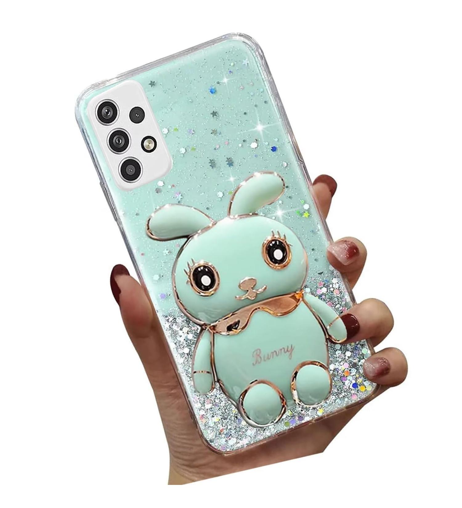 Tivenfezk Nadoli Case for Samsung Galaxy A33 5G - Glitter Rabbit Soft Silicone Shell with Hidden Stand | Bling Phone Accessory - Buy Online on SooperMarket.com
