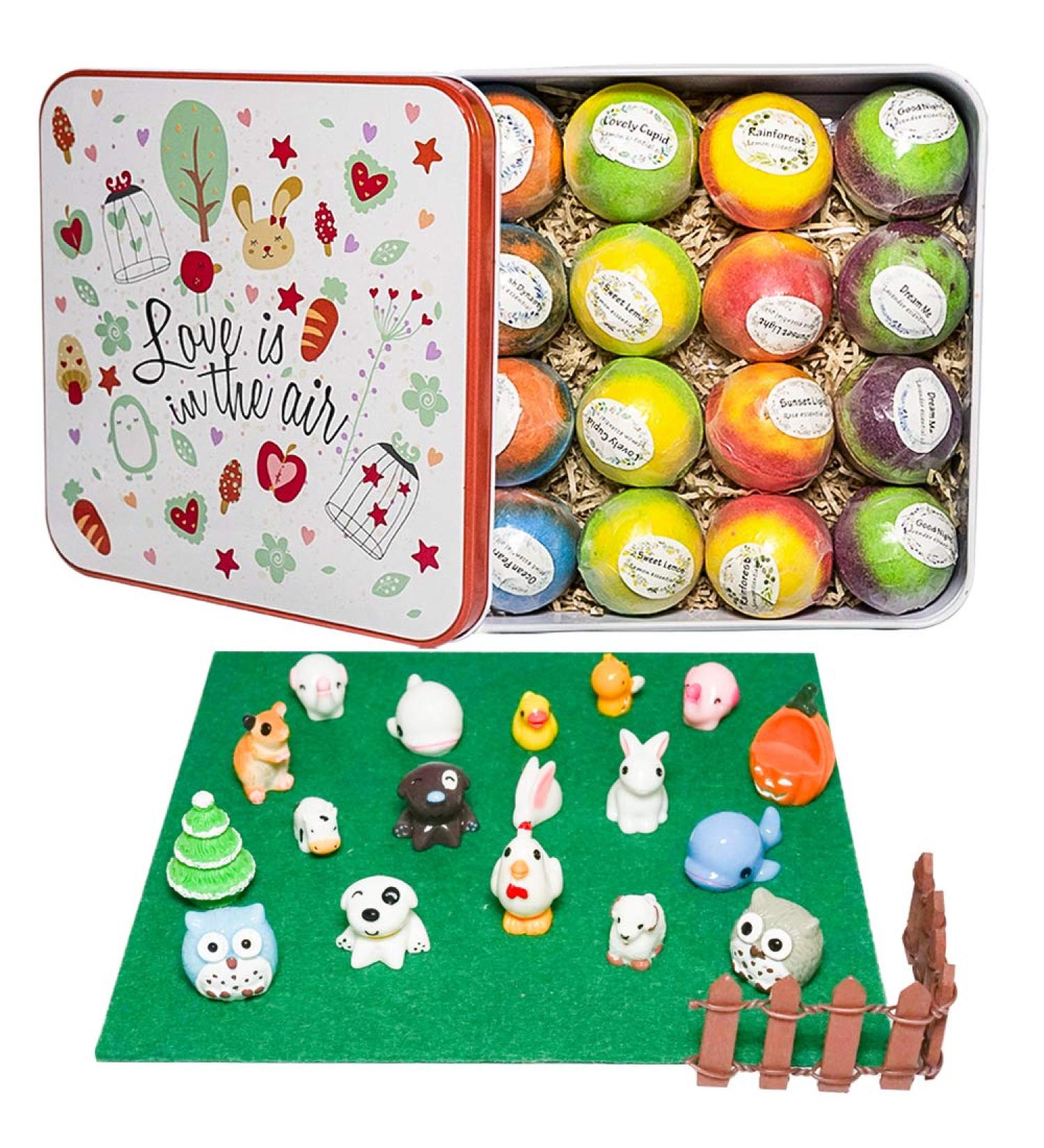 16 Organic Bath Bombs with Surprise Animals - Perfect Gift for Birthdays, Christmas, and More! - Buy Online on SooperMarket.com