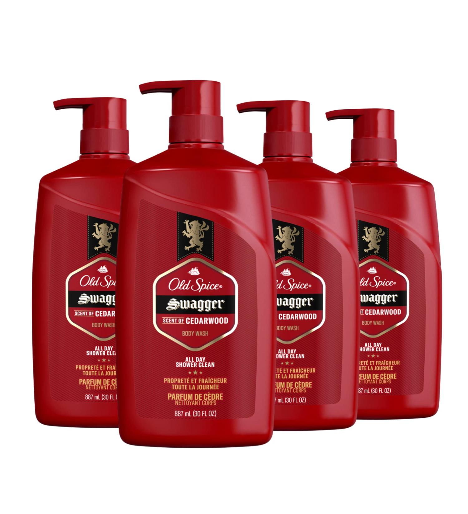 Old Spice Red Zone Swagger Scent Body Wash for Men 30oz (Pack of 4) | Long-lasting formula | Refreshing and Masculine Fragrance - Buy Online on SooperMarket.com