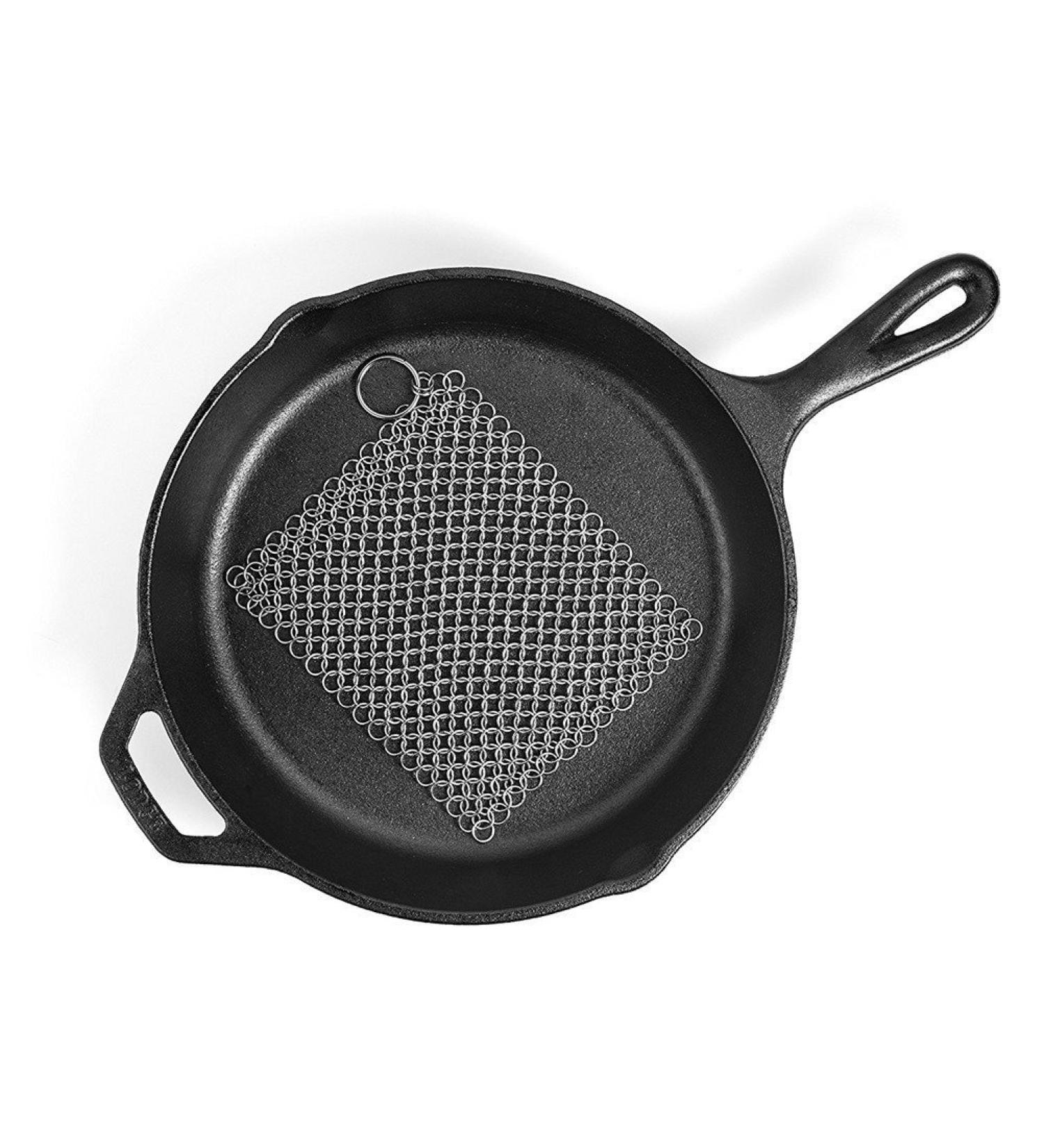 TOUGS Chainmail Scrubber Pot Cleaner with Safe Small Rings More Efficient 8x6 Inch 316 Grade Stainless Steel Dish Washer Square 8x6 Inch - Buy Online on SooperMarket.com