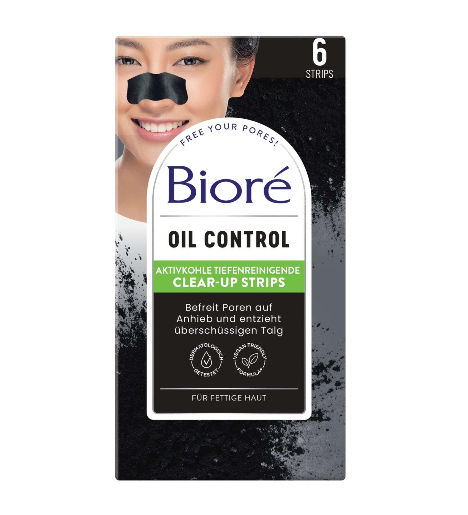 Bior 6 Deep-Cleaning Activated Charcoal Nose Strips - Remove Blackheads & Impurities for Normal to Oily Skin - 1 Pack of 6 Strips - Buy Online on SooperMarket.com