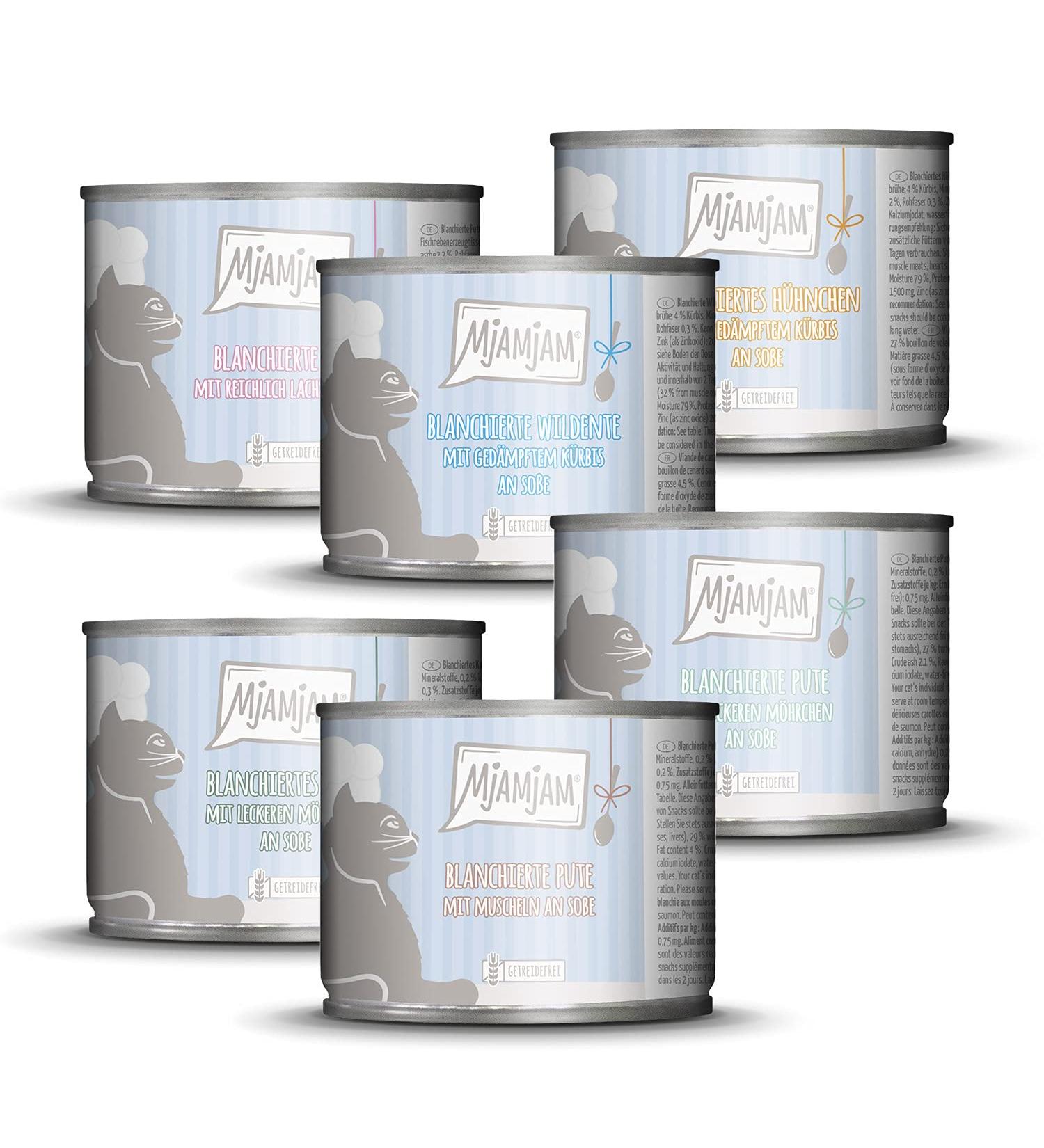 Mjamjam Premium Grain-Free Wet Cat Food - Tasting Package (6 x 185g) - Extra Meat Mix - Order Online Now! - Buy Online on SooperMarket.com