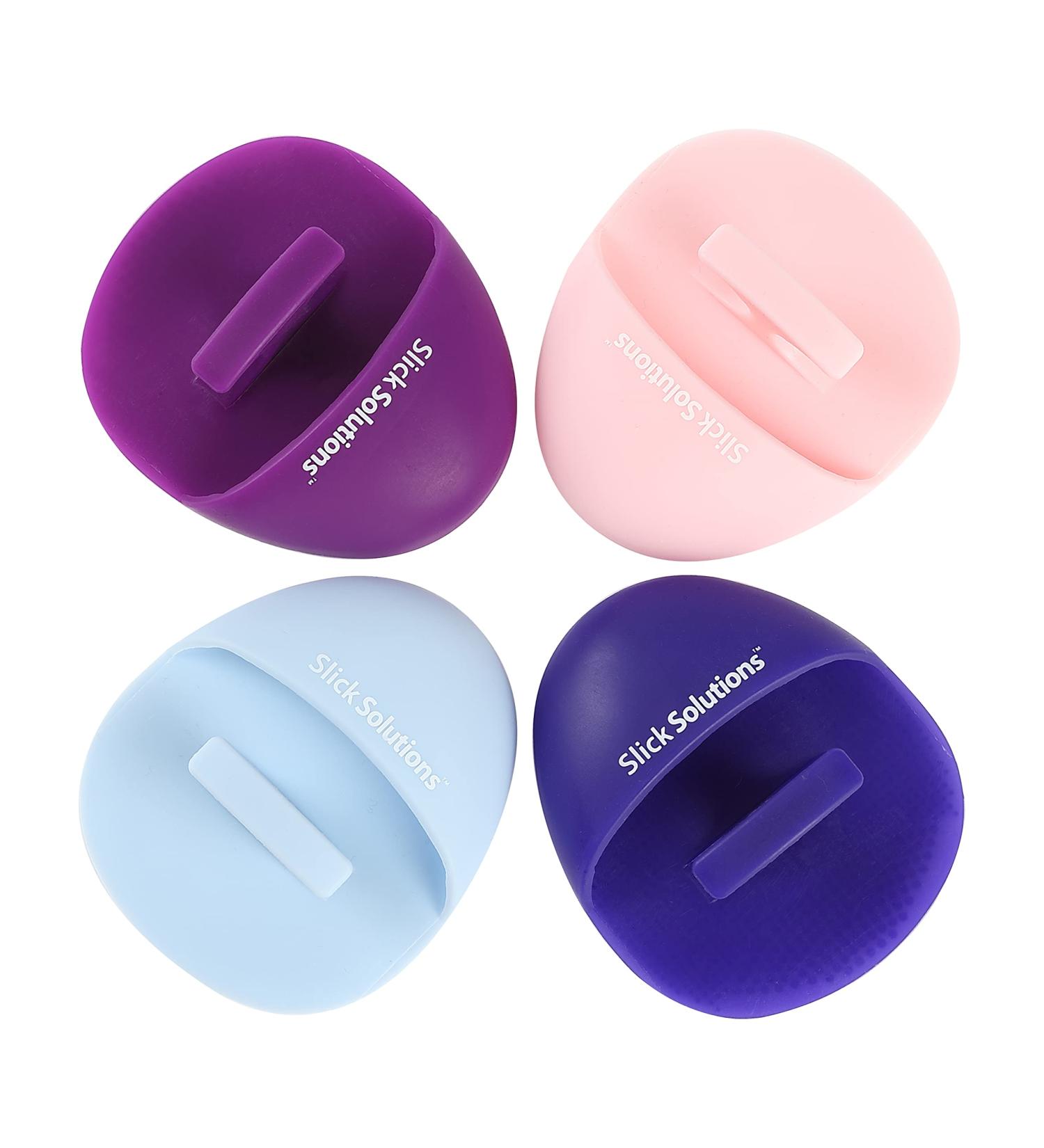 Slick Silicone Facial Cleansing Brush 4 Pack - Face Scrubber Exfoliator | Face Wash Brush for Gentle Exfoliation - Buy Online on SooperMarket.com
