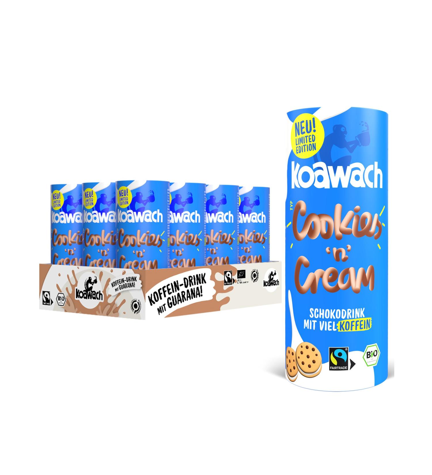 Koawach Organic Fairtrade Chocolate Drink - 12 Pack (235ml) | Flavors: Cookies & Cream Guarana Energy - International Shipping - Buy Online on SooperMarket.com