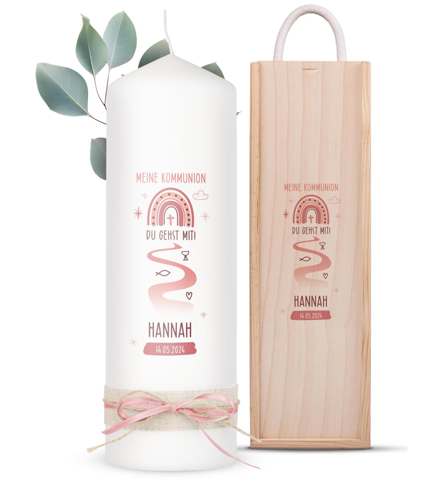 Personalized Amari Communion Candle | 25cm H x 8cm | Custom Design for Boys & Girls | Perfect for Celebrations - Buy Online on SooperMarket.com