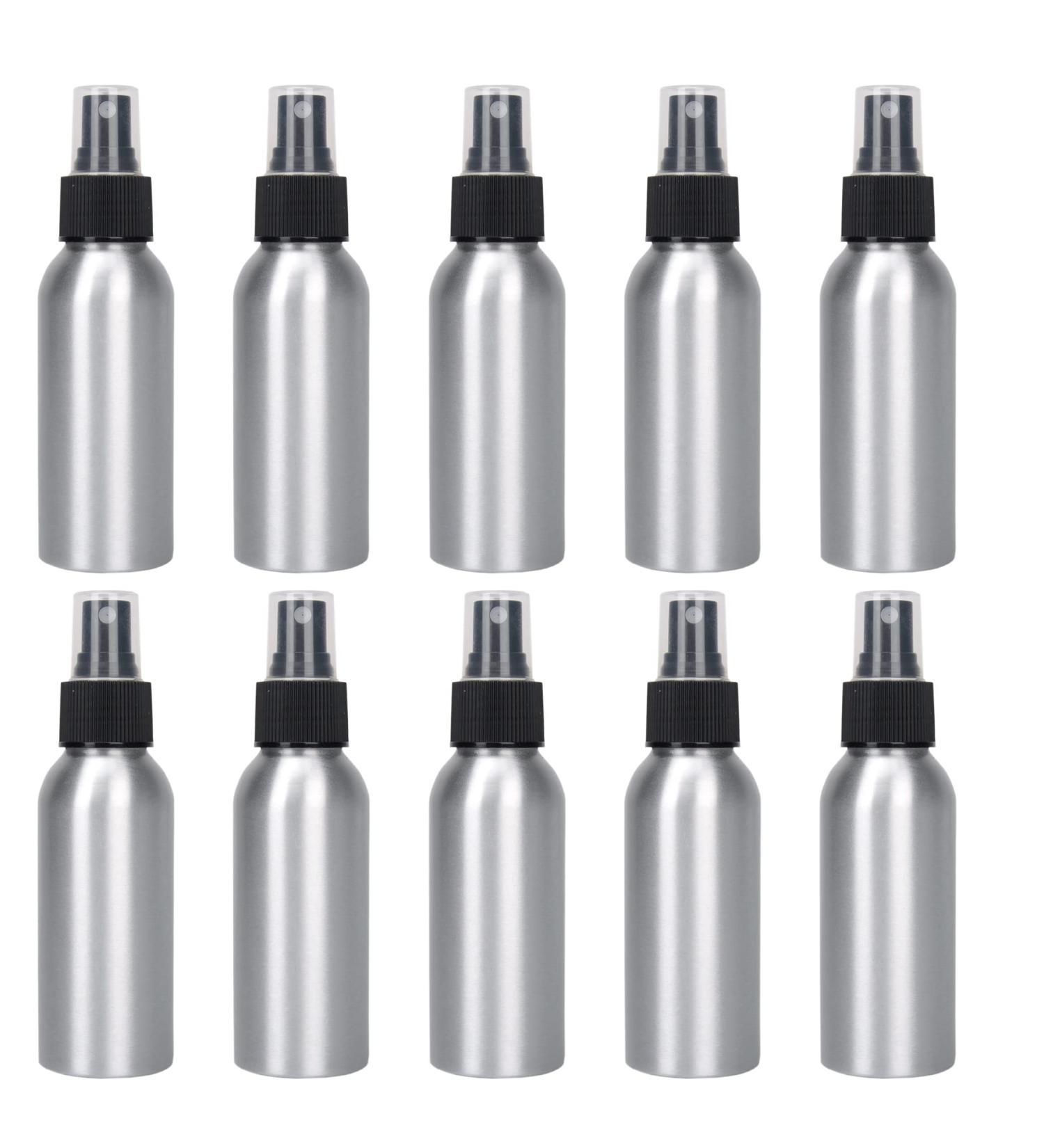 Uheng 10 Pack 1oz Aluminium Fine Mist Spray Bottles - Refillable Perfume Atomizer Essential Oil Cosmetic Travel Container - Black - 30ML - Pack of 10 - Buy Online on SooperMarket.com