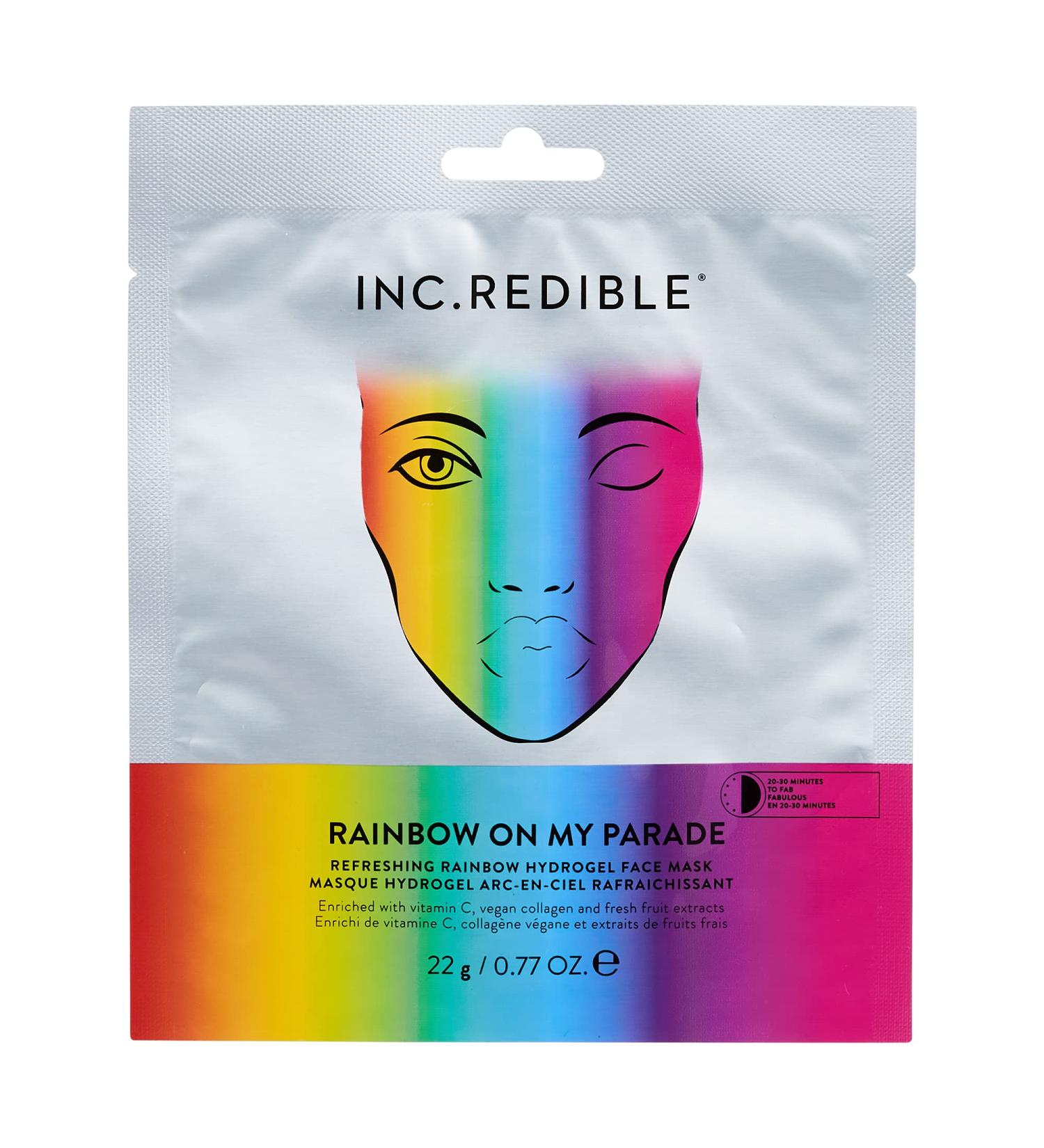 Buy INC.redible Rainbow On My Parade Sheet Mask | Hydrating & Fun | Free International Shipping - Buy Online on SooperMarket.com