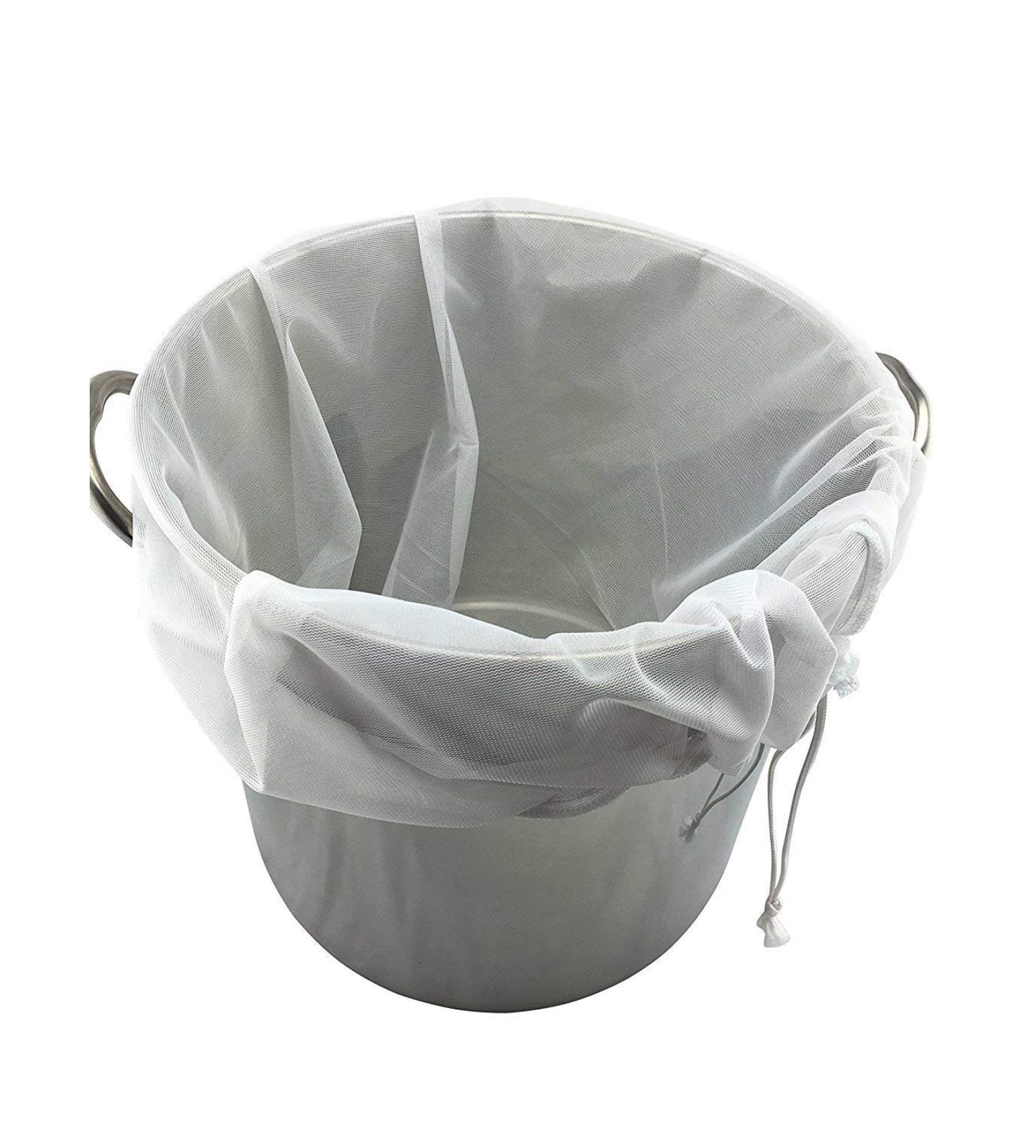 LERORO 2-Pcs Reusable Nut Milk Bag for Almond Milk & Cold Brew Coffee - Large 10 x 12 Inches Nylon Mesh Cheesecloth Strainer Bag - Buy Online on SooperMarket.com