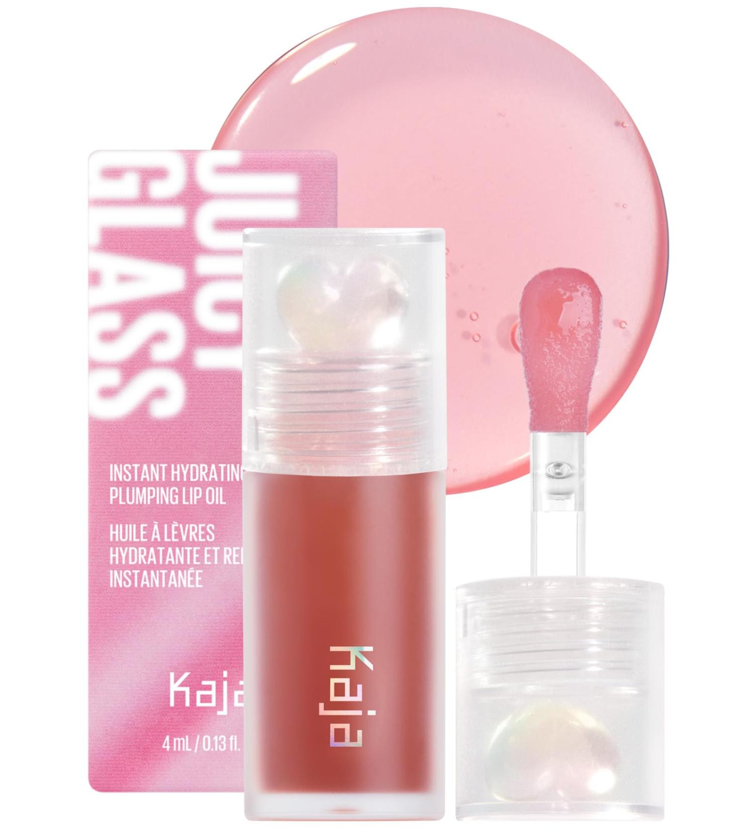 Kaja Juicy Glass Lip Plumping Oil - Hydrating Vegan Lip Gloss with Vitamin Tree Fruit Oil for a Plumped Lightweight Finish | 05 Plum Paloma | Cruelty-Free - Buy Online on SooperMarket.com
