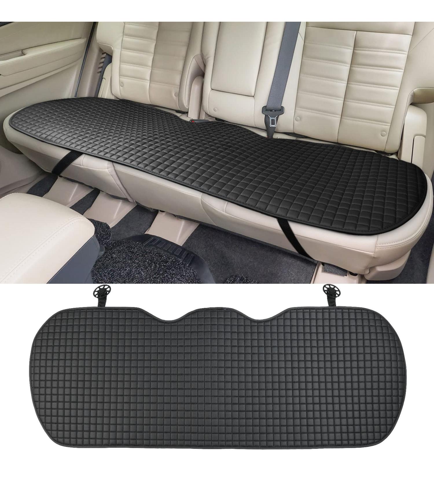 ZATOOTO Rear Car Seat Cover - Waterproof PU Leather Seat Mat for Back Seat Protection - Anti-Slip & Comfortable - Black - Buy Online on SooperMarket.com
