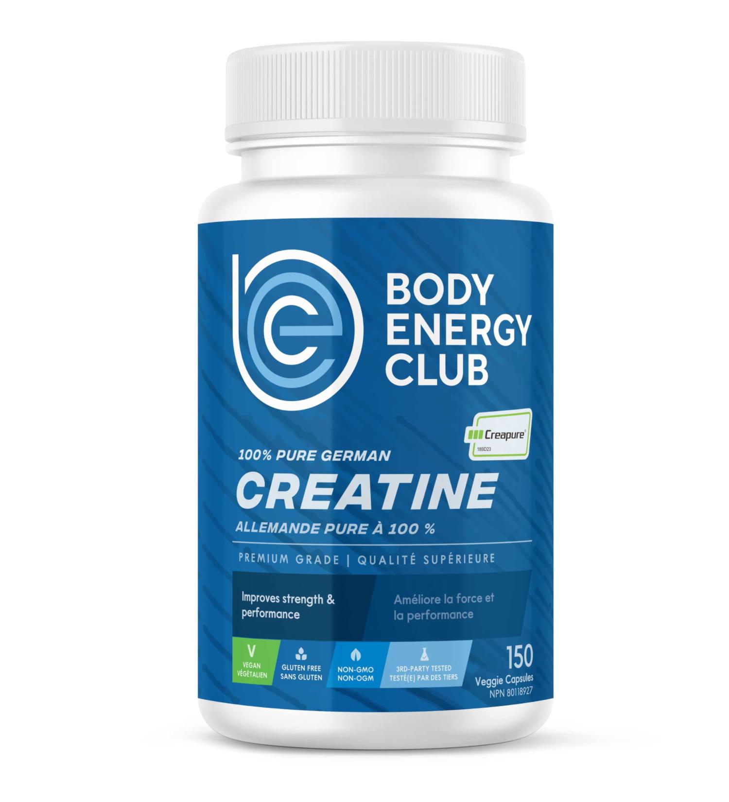 Body Energy Club Creapure Creatine - Gluten-Free Creatine Supplement for Muscle Growth - Improves Strength and Performance for Athletes - Premium Creatine Capsules for Workouts - 150 Capsules - Buy Online on SooperMarket.com