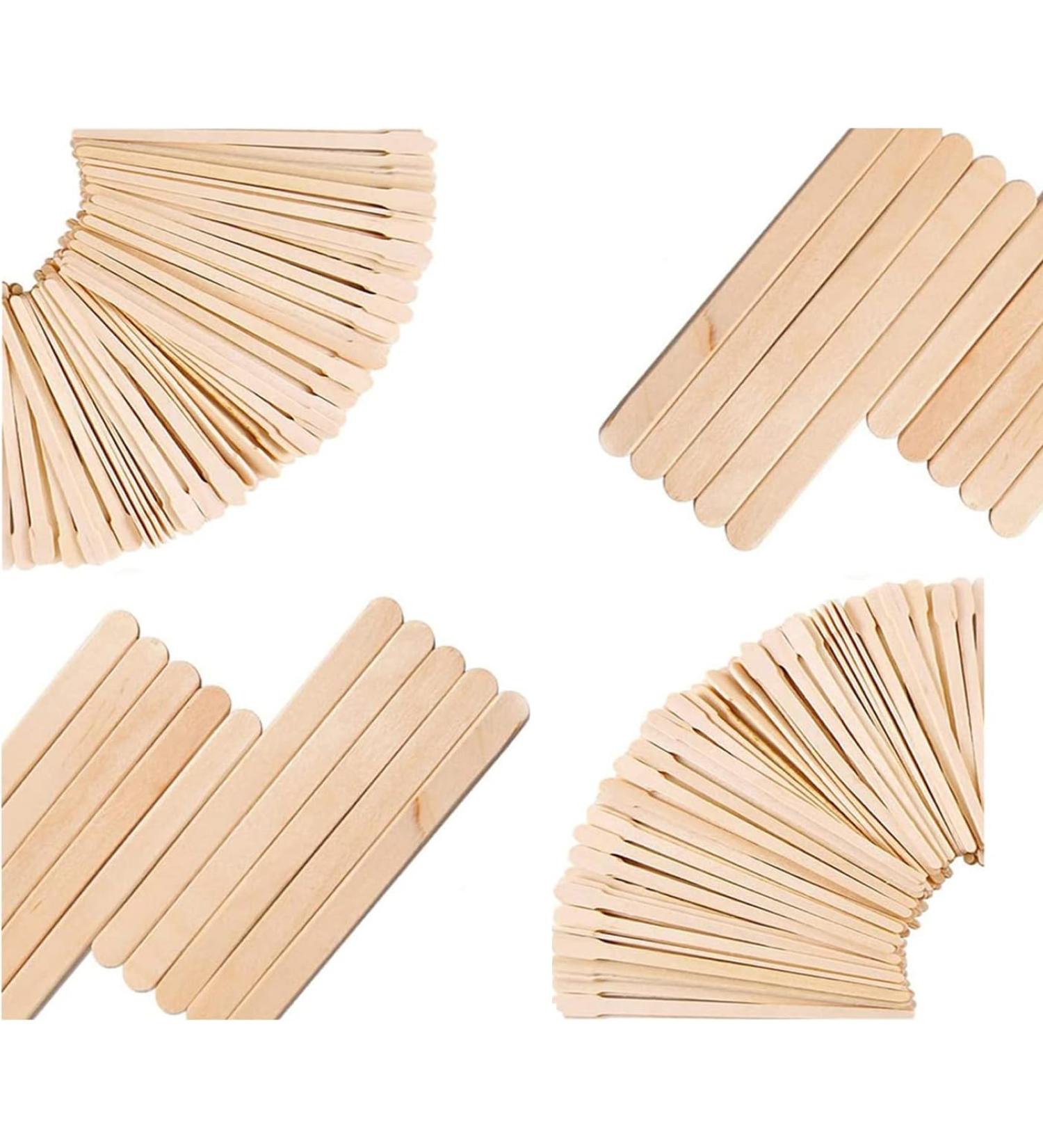 250 Wooden Wax Spatulas | Premium Hair Removal Applicators for Eyebrows & Body | Eco-Friendly Wooden Sticks for Smooth Skin - Buy Online on SooperMarket.com