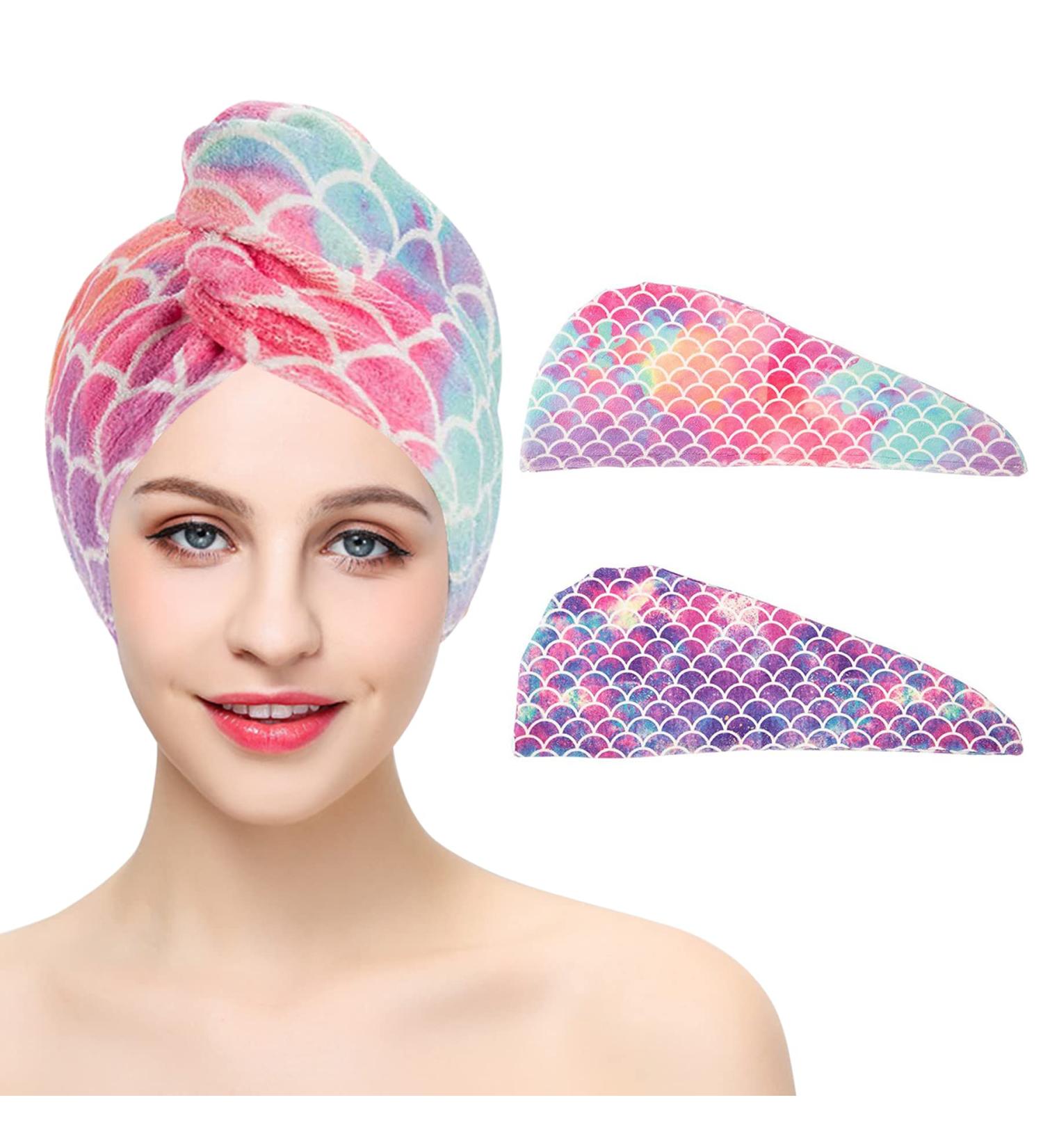 Cerulentree Hair Drying Cloth Wrap - 2 Packs Super Absorbent Hair Turban Towel for Women - Fast Drying Head Wrap for Smooth & Curly Hair - Buy Online on SooperMarket.com