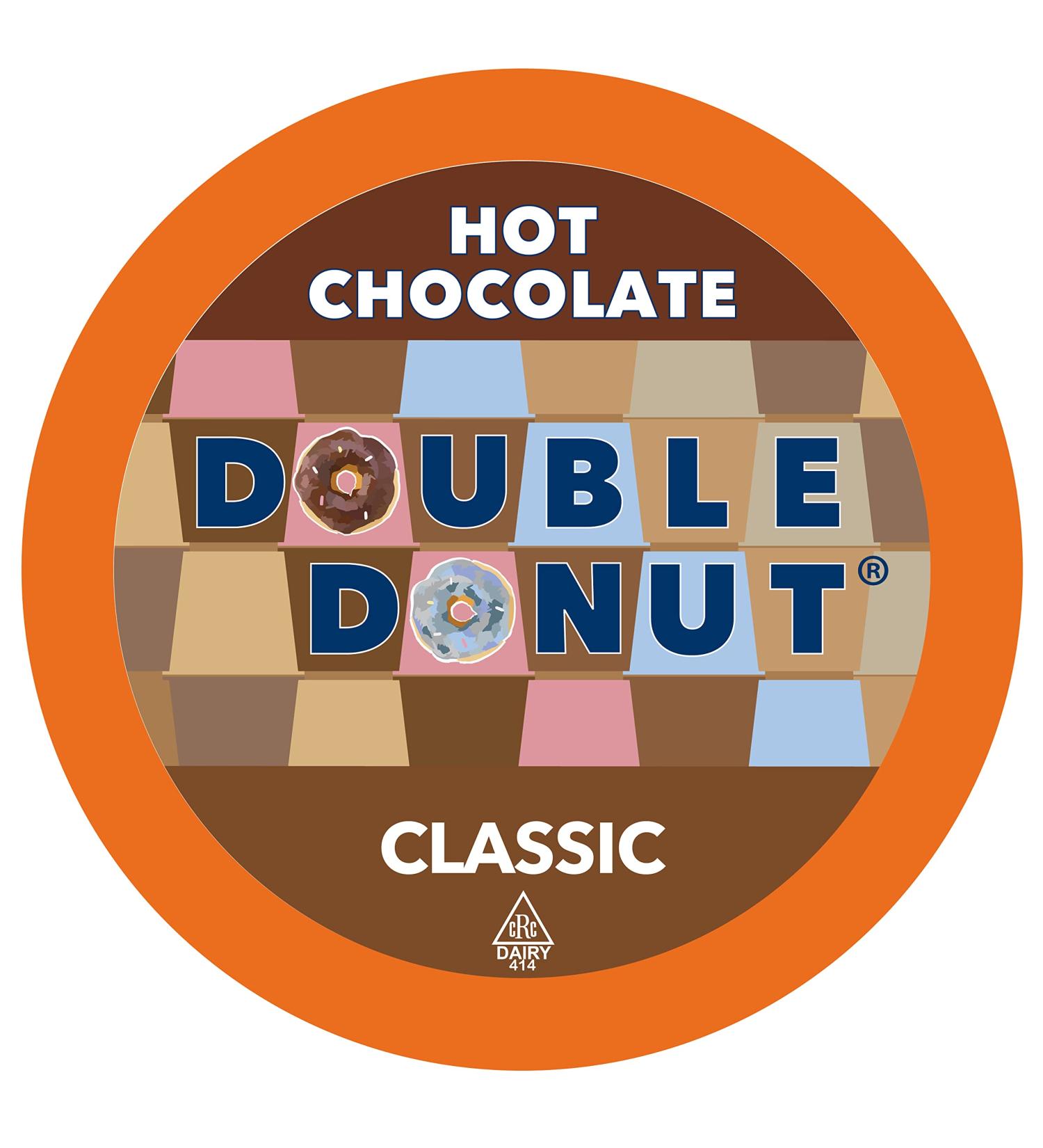Double Donut Hot Chocolate Pods for Keurig K Cups Brewers - 24 Count Classic Hot Cocoa Pods - Buy Online on SooperMarket.com