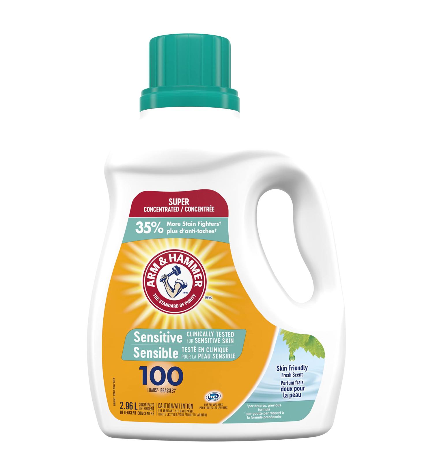 Arm & Hammer Liquid Laundry Detergent for Sensitive Skin Super Concentrated Skin Friendly Fresh Scent 100 Loads 2.96-L - Buy Online on SooperMarket.com