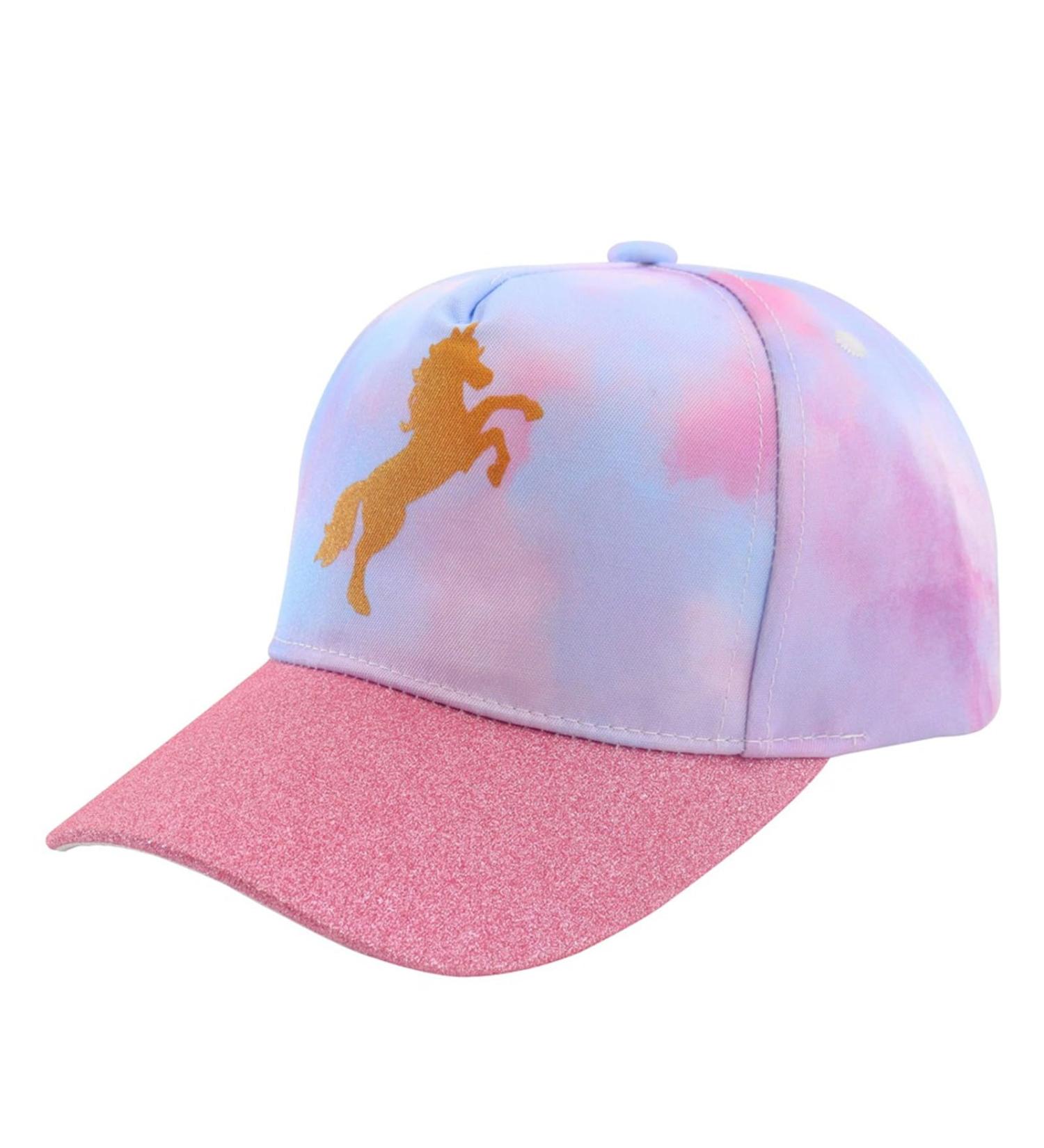Girls Unicorn Tie-Dye Baseball Cap | Adjustable Rainbow Snapback Hat for Ages 3-10 - Buy Online on SooperMarket.com
