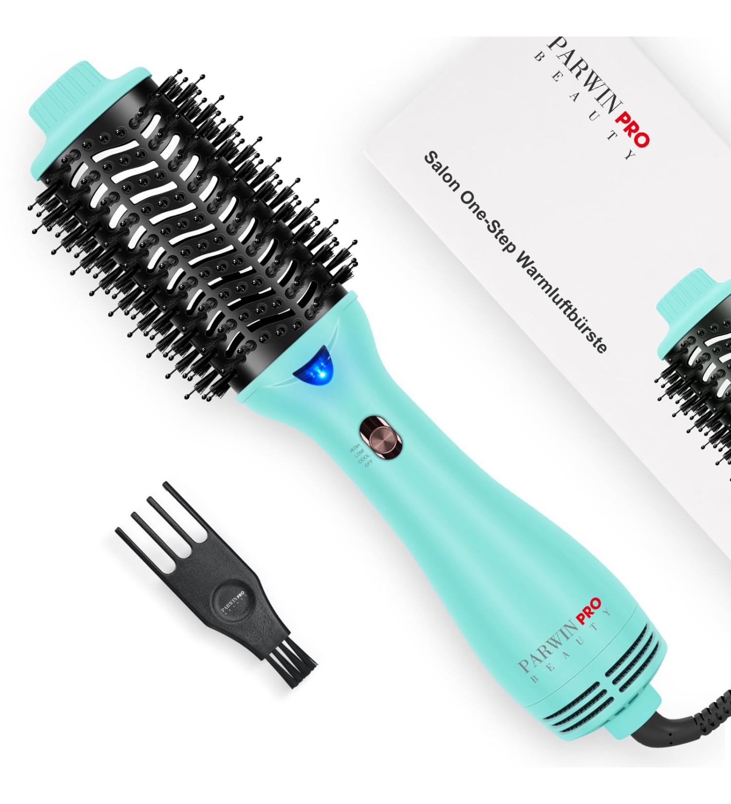 Parwin Pro Beauty One-Step 4-in-1 Hair Dryer Brush - 1000W Hot Air Brush for Styling, Volumizing, Straightening - Green 4 - Buy Online on SooperMarket.com