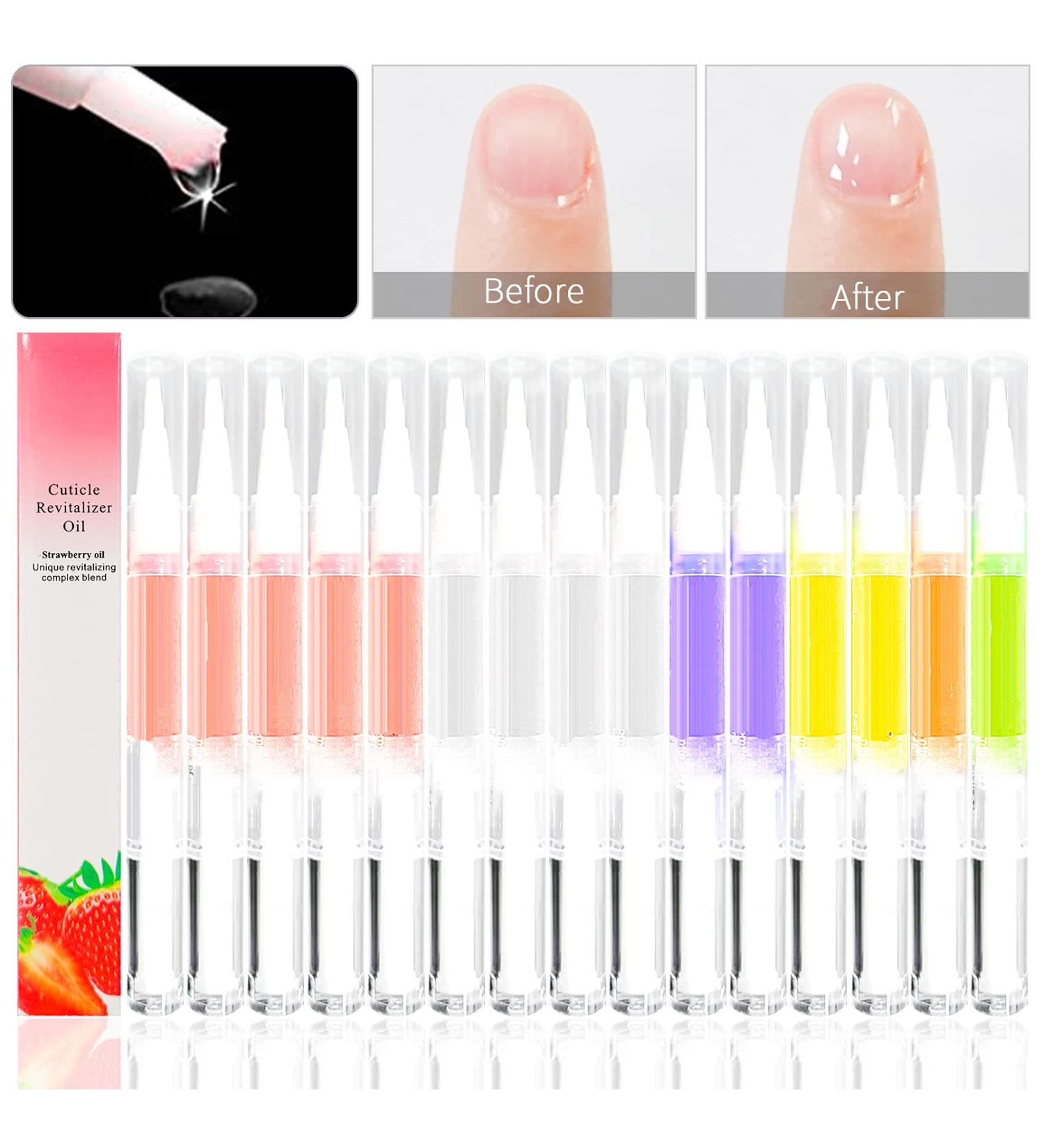 15pcs Fruity Cuticle Oil Pens for Nail Moisturization - Nail Treatment with Soft Brush - 10 Scents - Nail Nourishment & Repair - Buy Online on SooperMarket.com