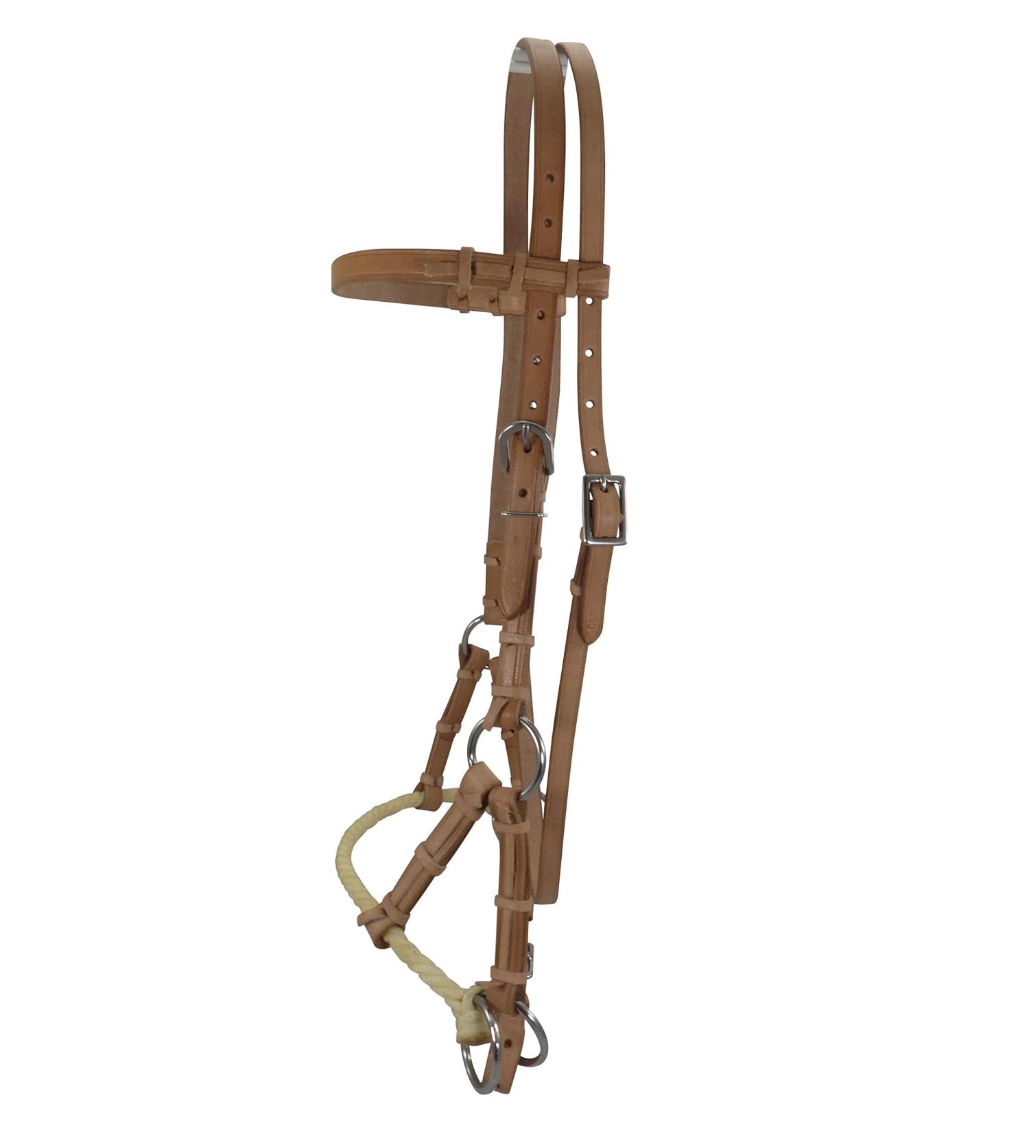 Thor Equine Sidepull with Single Rope Noseband. Natural Cob Natural