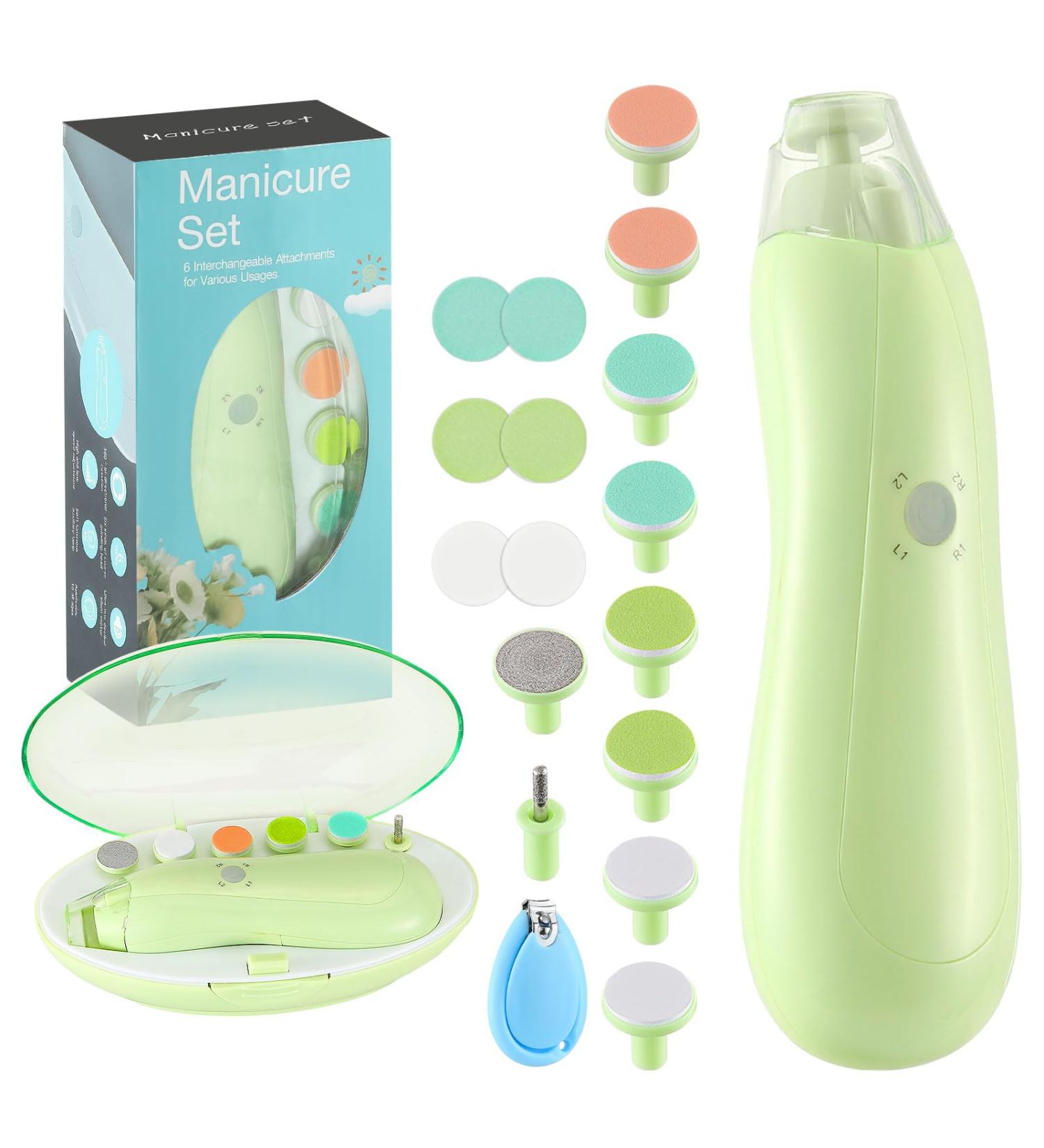 Zooawa 20-in-1 Electric Baby Nail Trimmer Kit - Avocado Green - Buy Online on SooperMarket.com