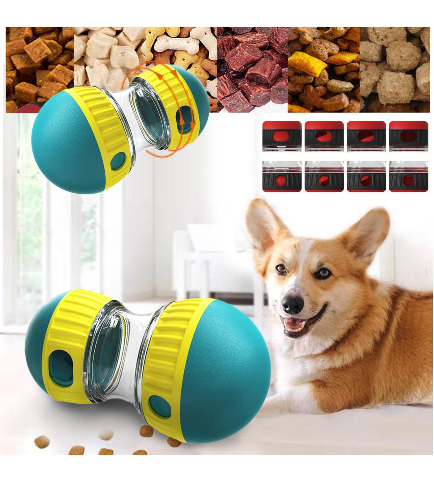 Interactive Treat Dispenser Dog Toy Dog Treat Dispensing Puppy Toys Rolling Dog Treat Dispenser Slow Feeder Reduce Boredom Improve IQ for Small Medium Large Dogs (Green) - Buy Online on SooperMarket.com