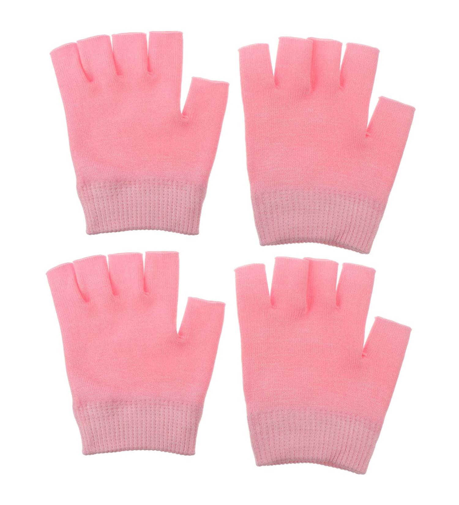 HAPINARY 2 Pairs Gel Gloves Half Finger Gloves Fingerless Moisturizing Gloves for Dry Hands Skin Care Gloves Comfortable Gloves Cotton Moisturising Gloves at Night Lotion Miss Dipping Pink - Buy Online on SooperMarket.com