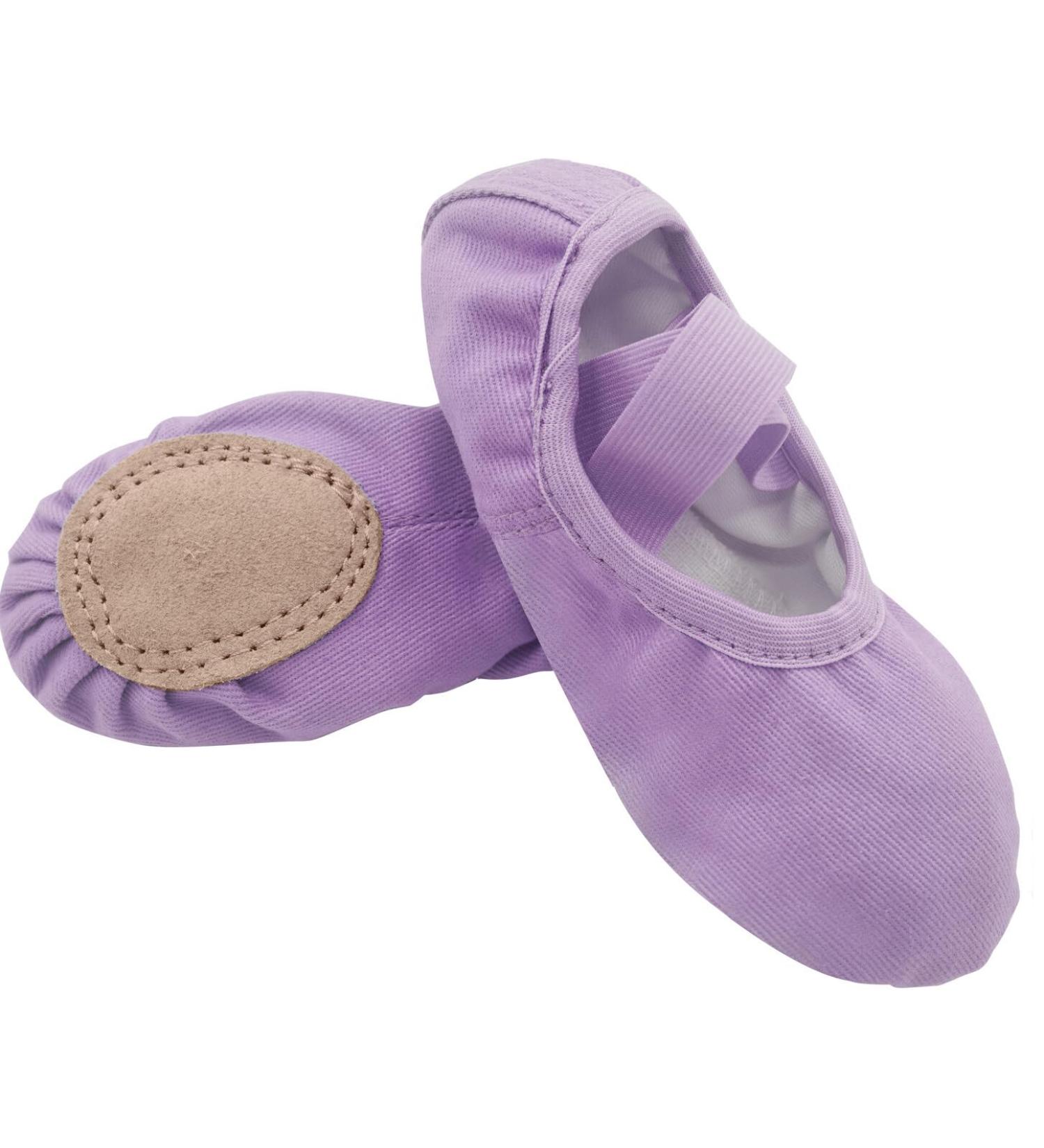 Seaur Girls' Glitter Sequin Satin Ballet Shoes - Leather Sole Dance Shoes for Kids 23-35 EU - Purple D02 Canvas - Buy Online on SooperMarket.com